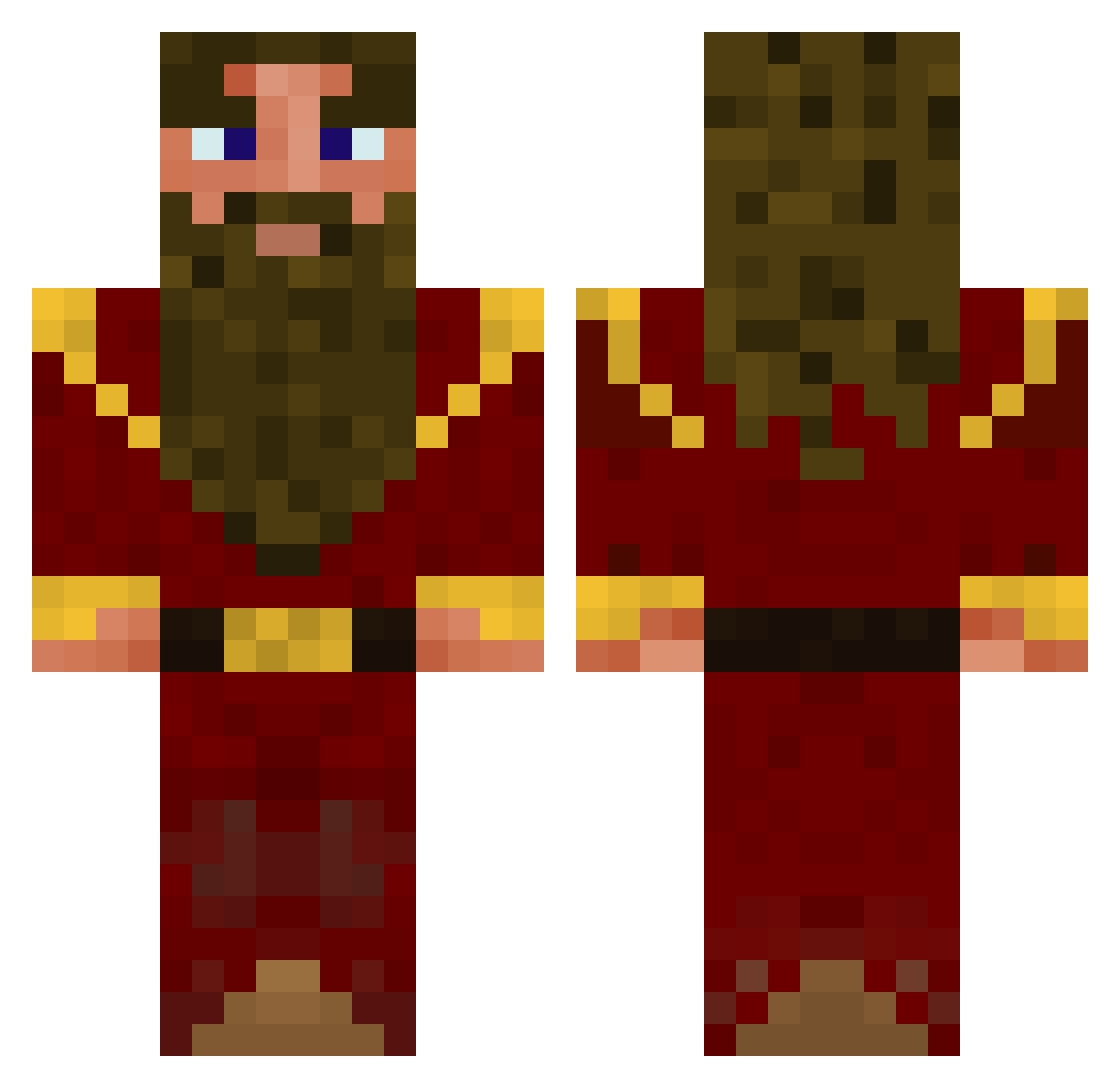 sacrificable Minecraft skin, front and back view