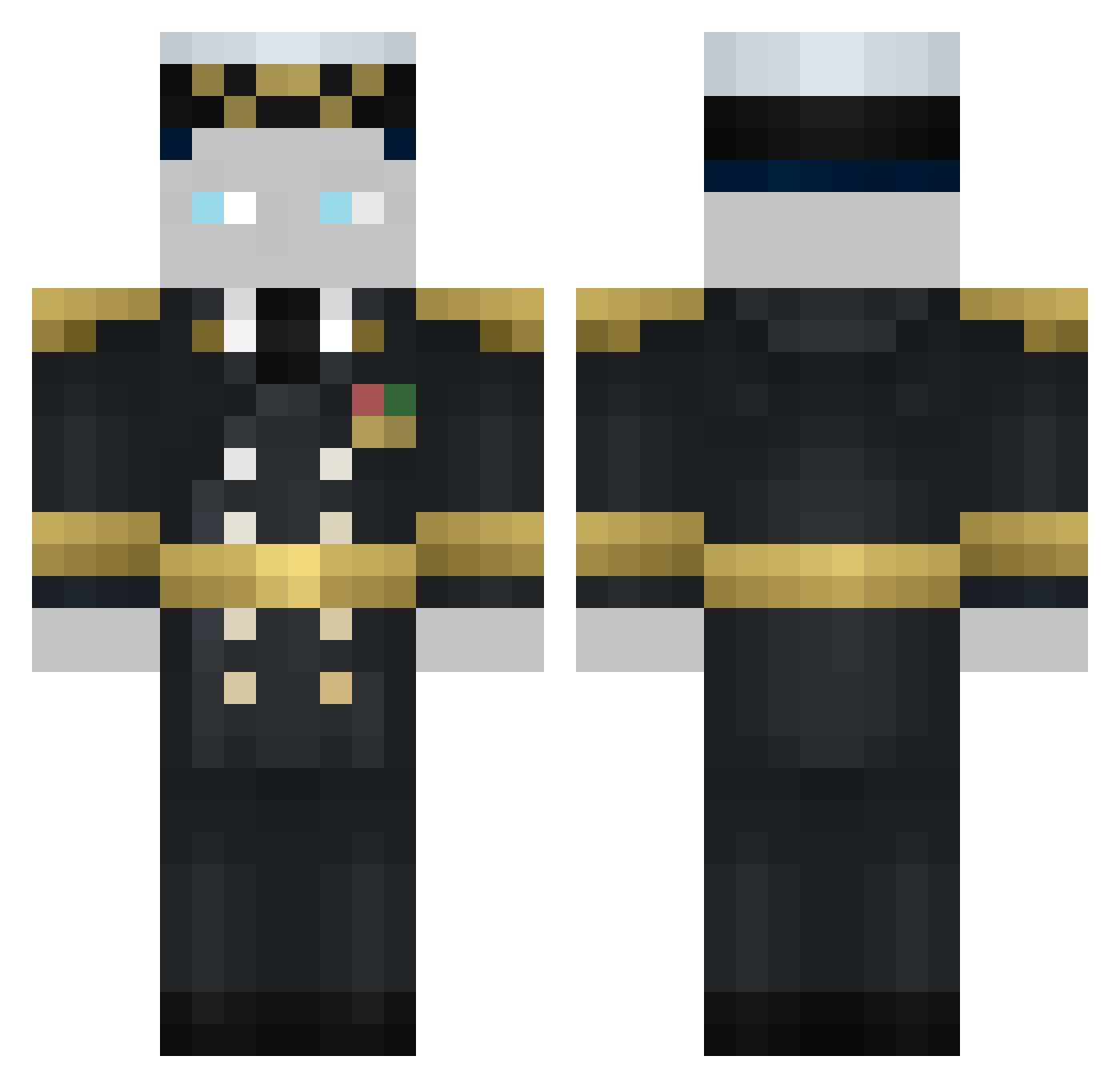 FinnanzFuchs Minecraft skin, front and back view