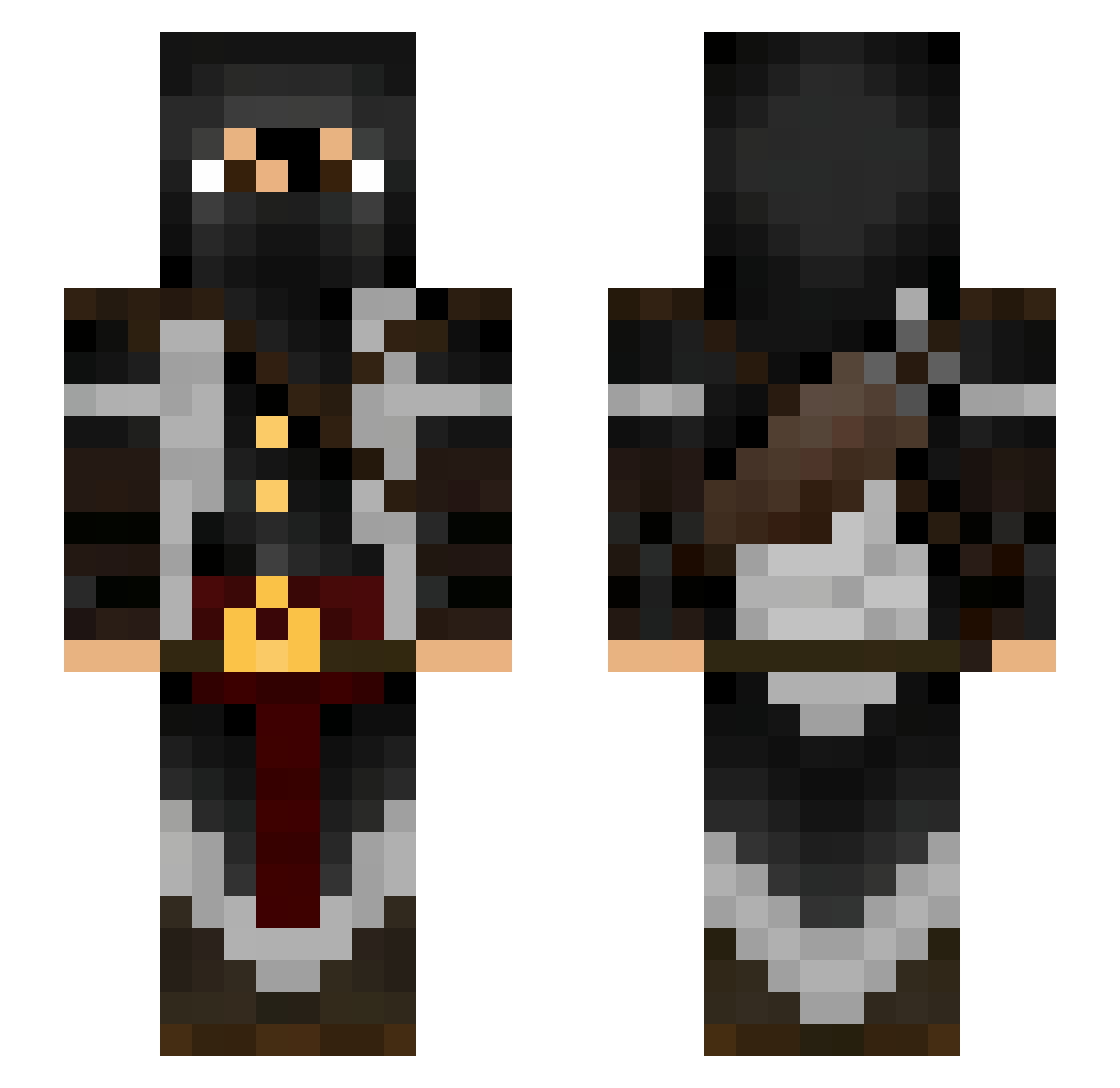 Myneplus Minecraft skin, front and back view