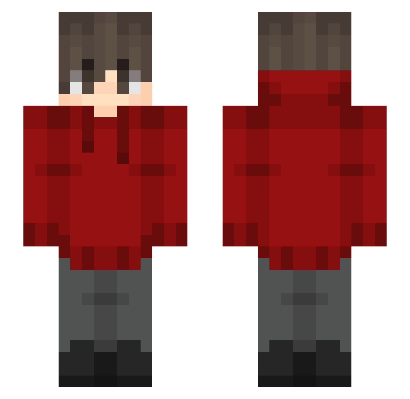 theoplane Minecraft skin, front and back view