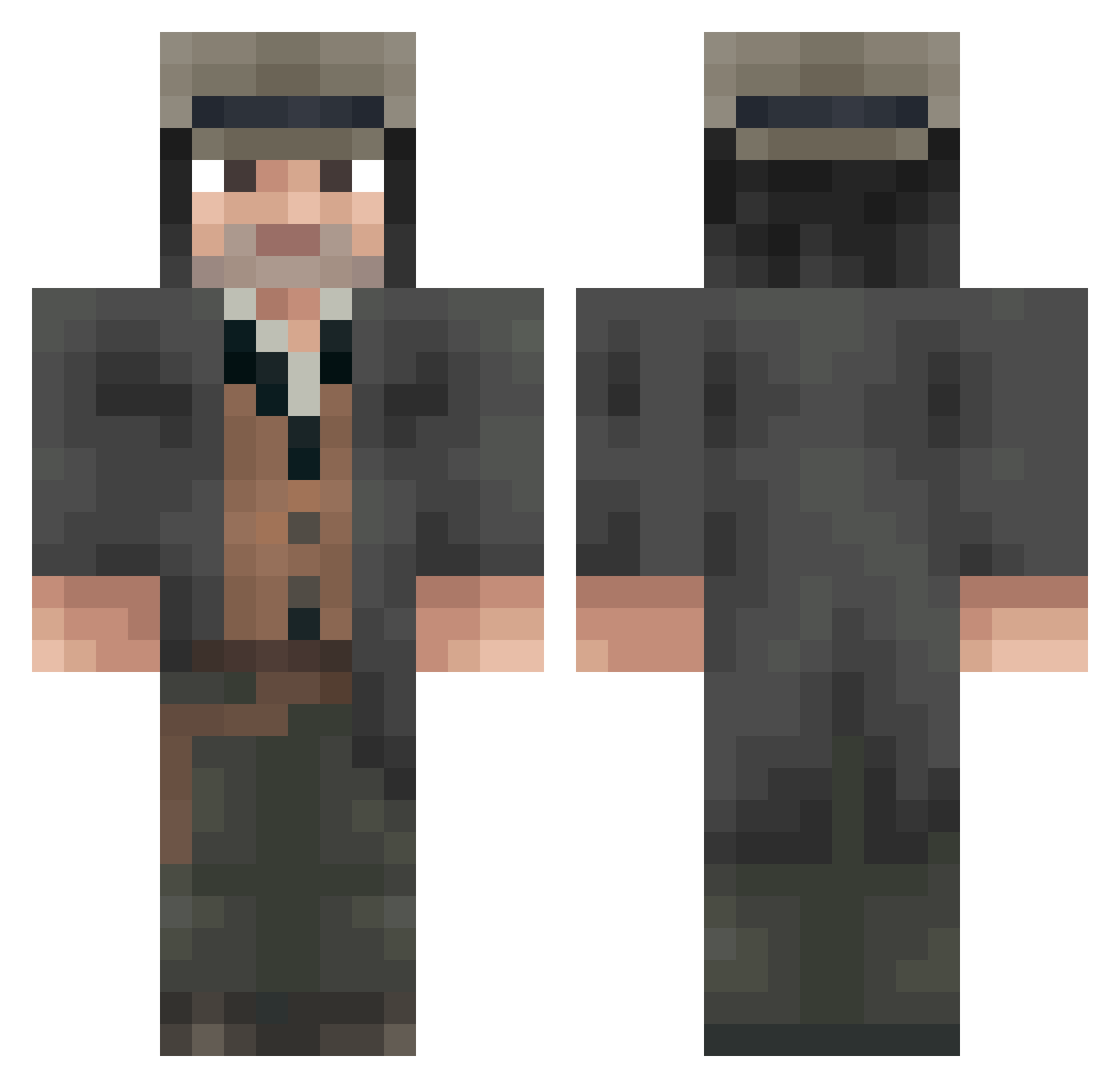 bunfjord Minecraft skin, front and back view