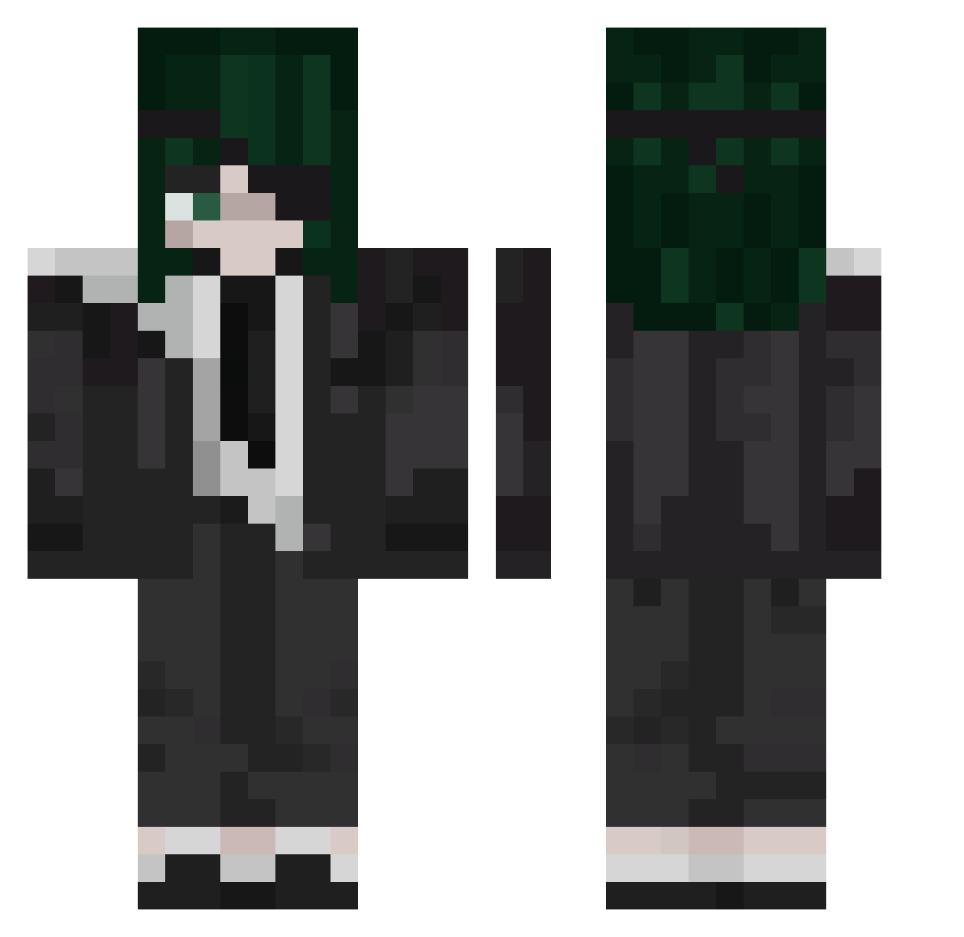 L3zb1anJ3zuz Minecraft skin, front and back view
