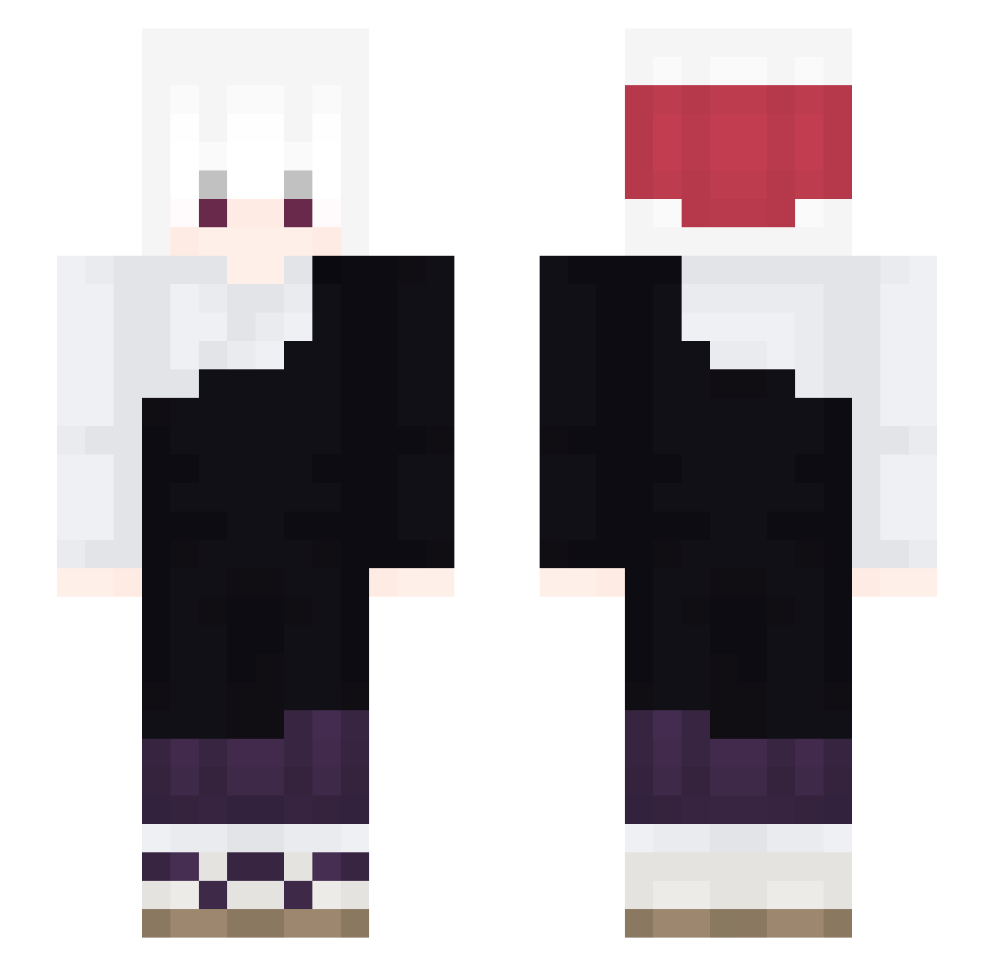 Malkamc Minecraft skin, front and back view
