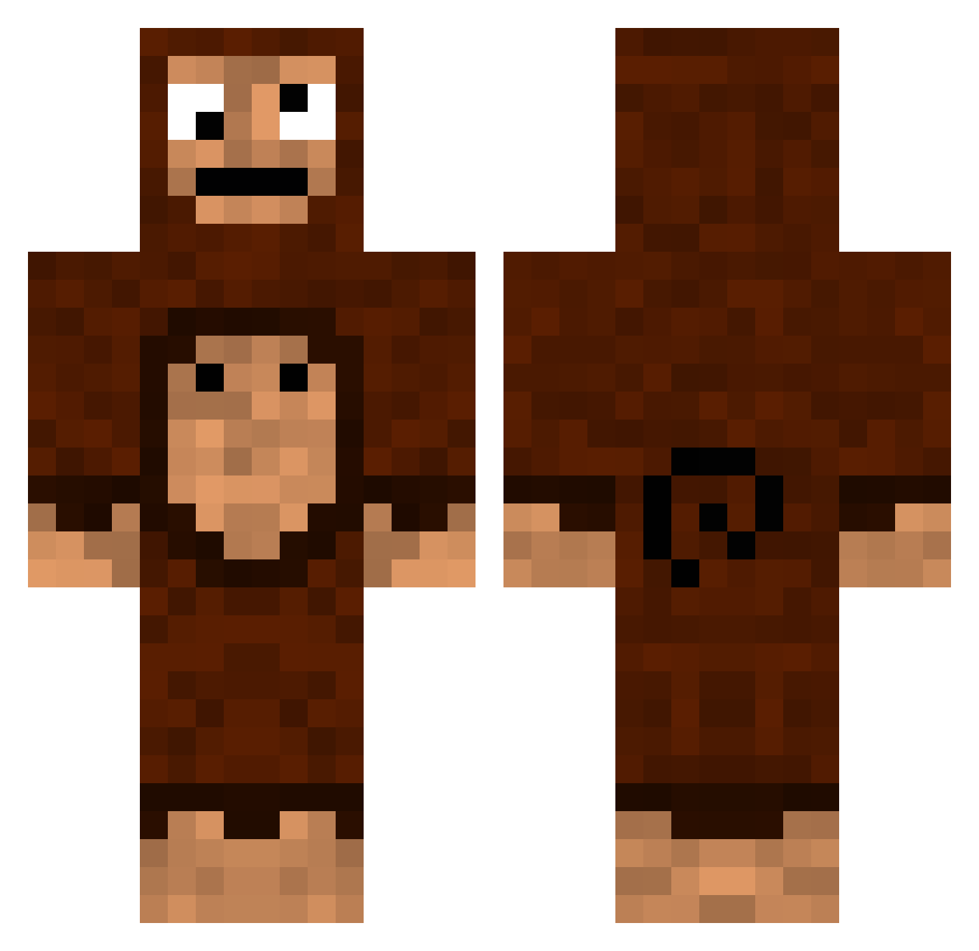 Equators Minecraft skin, front and back view