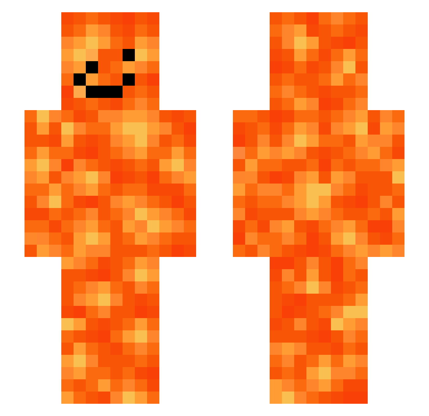rBC1 Minecraft skin, front and back view