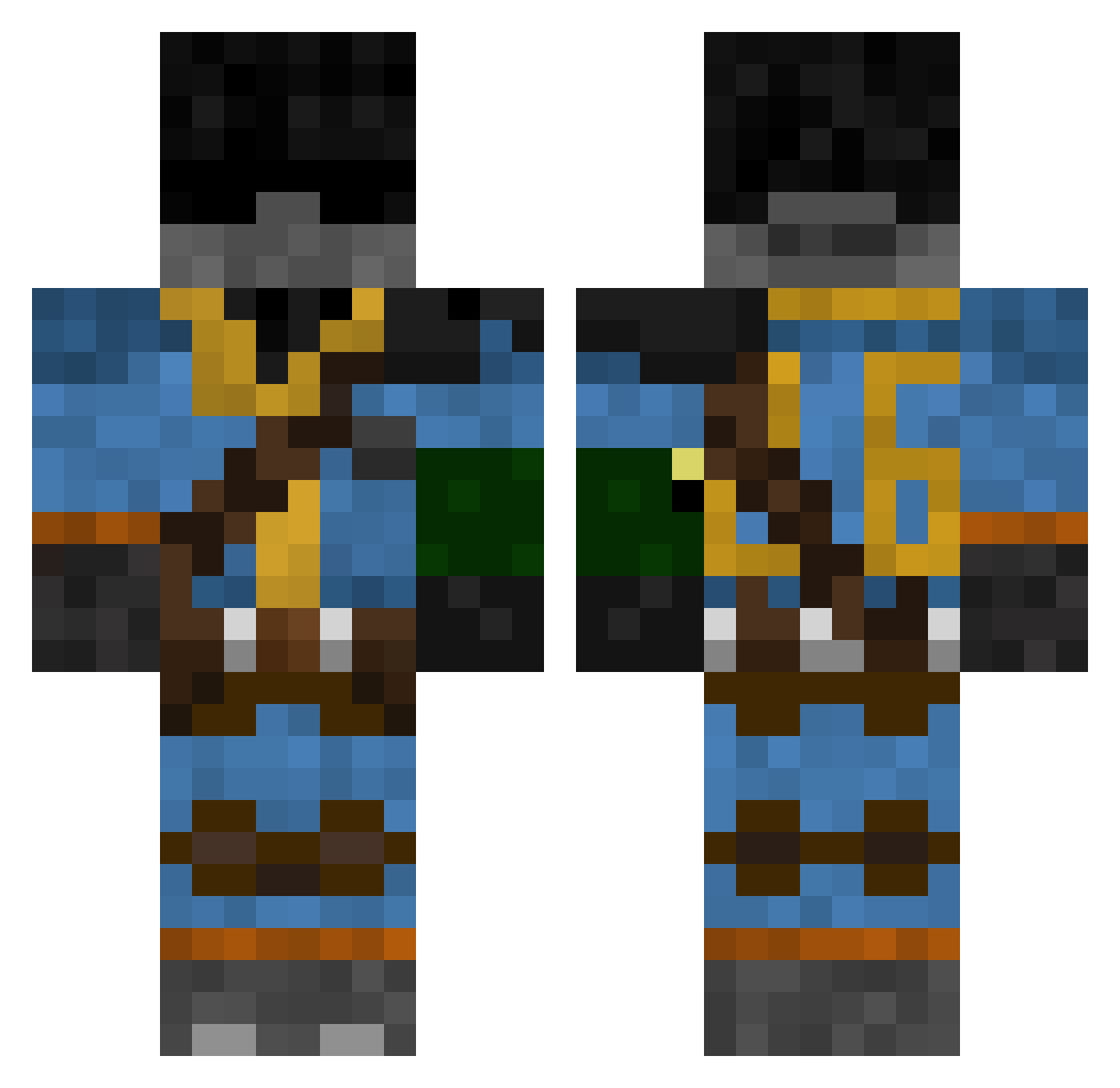 ComradeBlaginov Minecraft skin, front and back view