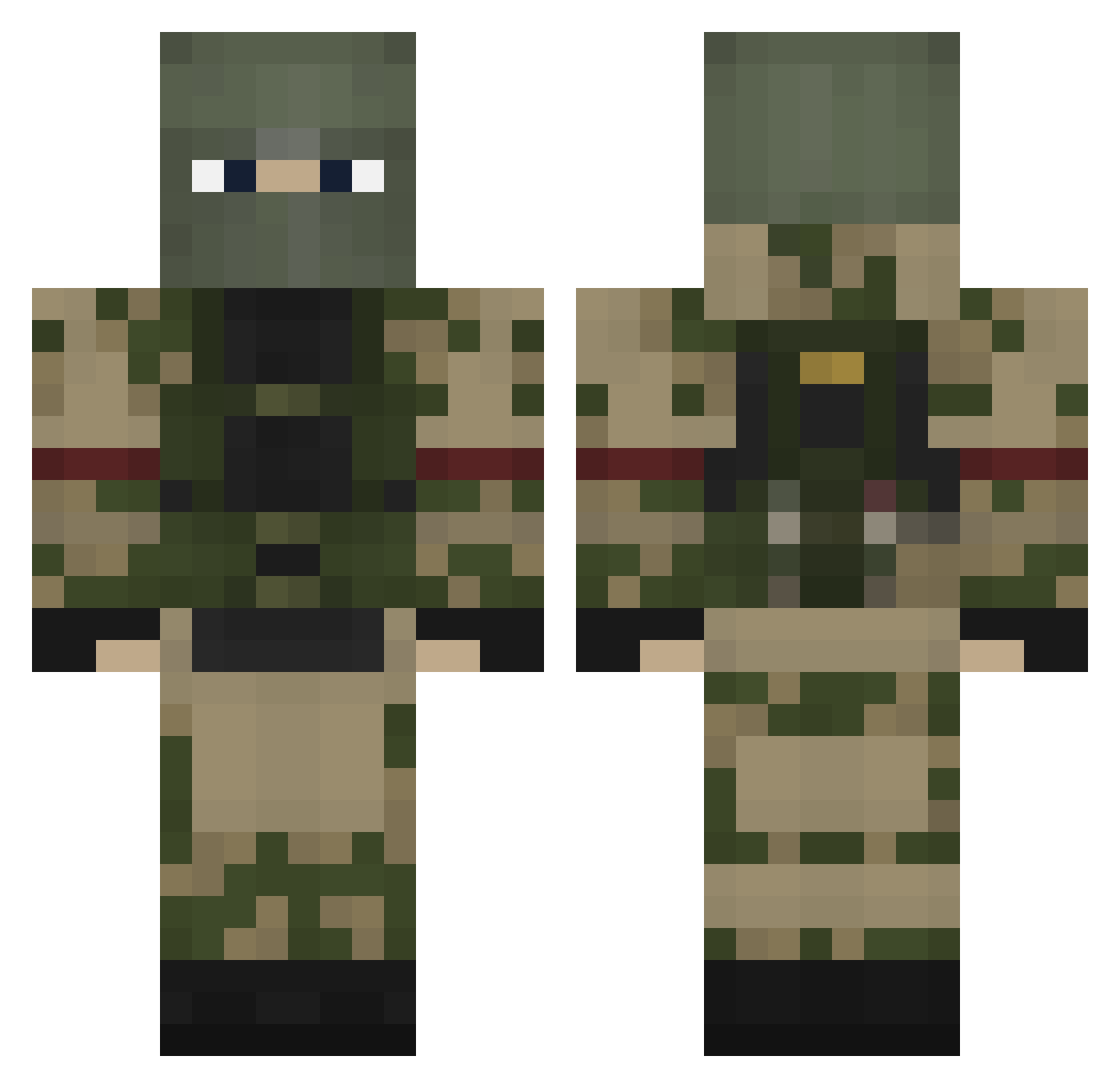 JoshWik Minecraft skin, front and back view