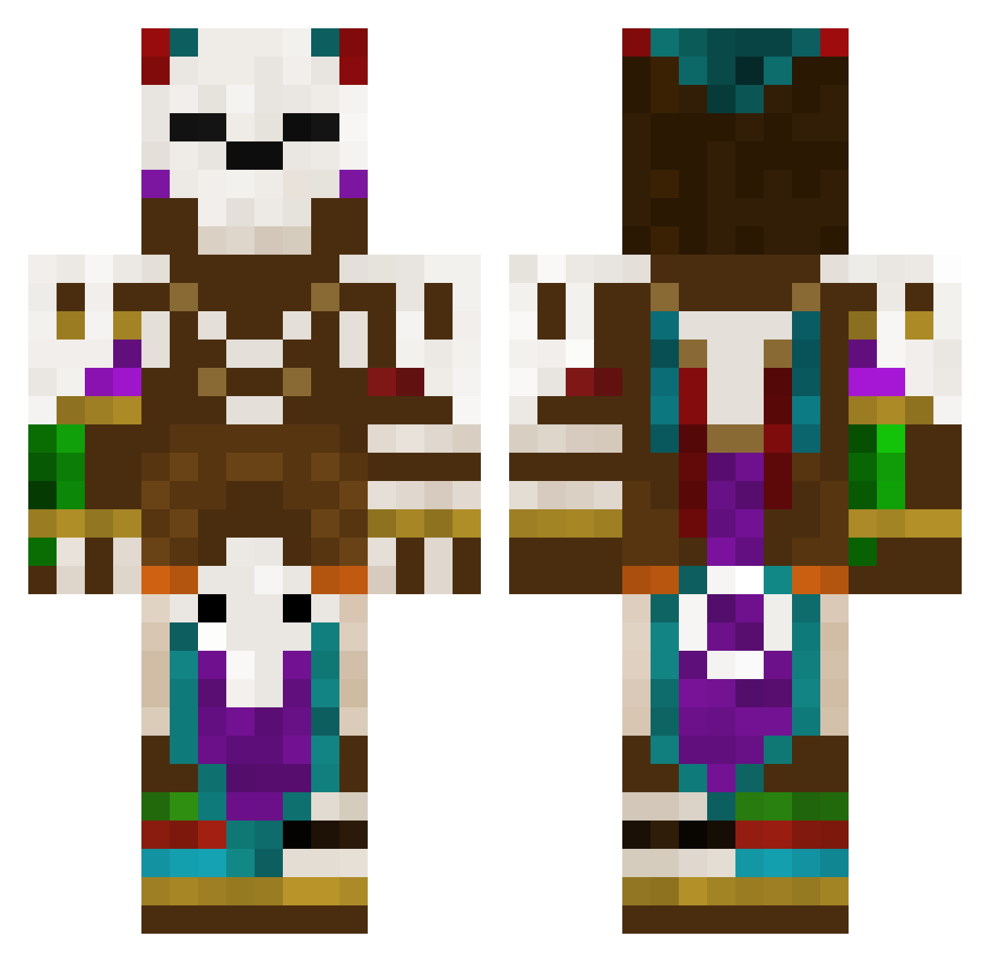 _The_Big_Kahuna Minecraft skin, front and back view