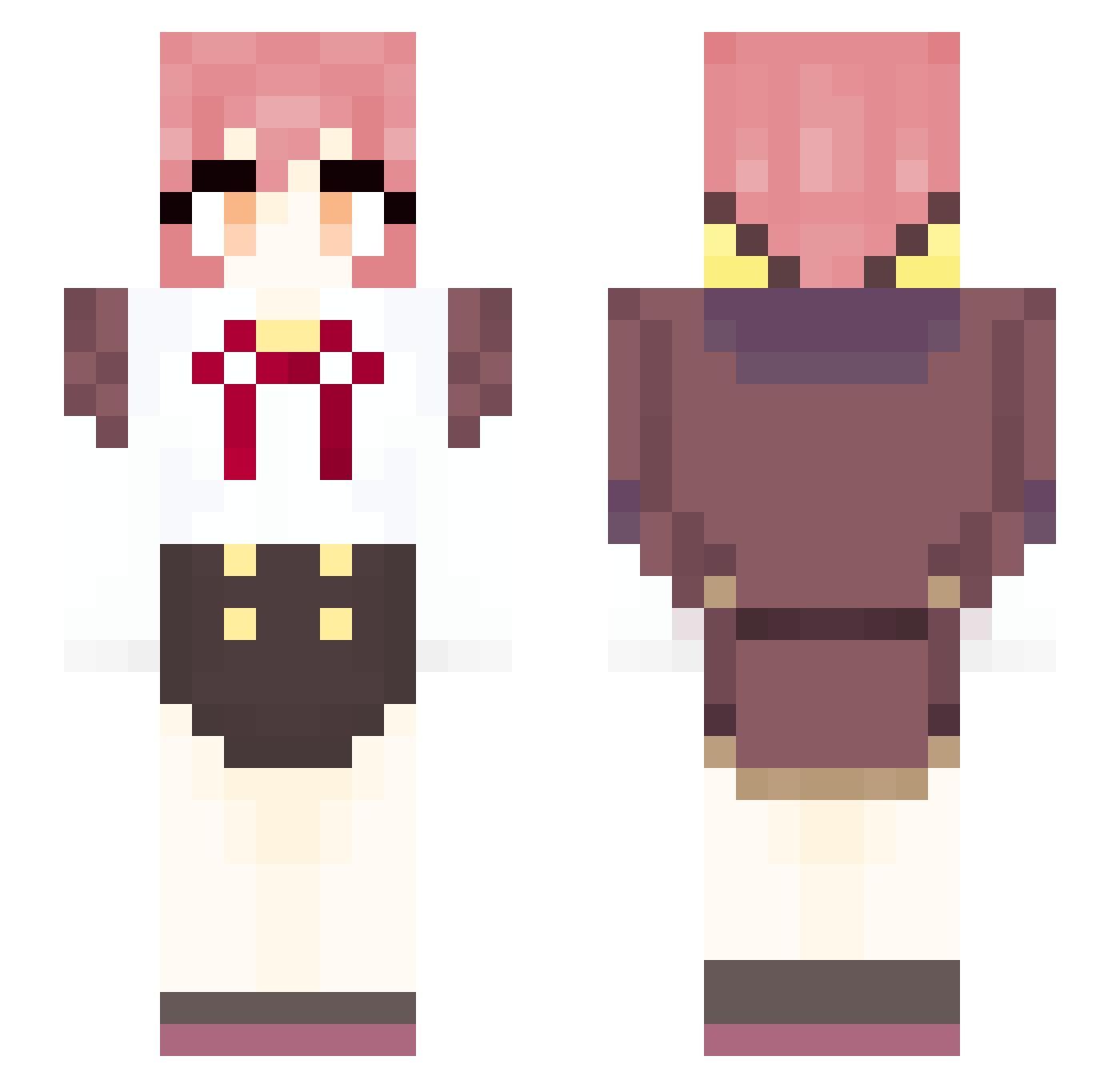 ShowyCakeee Minecraft skin, front and back view