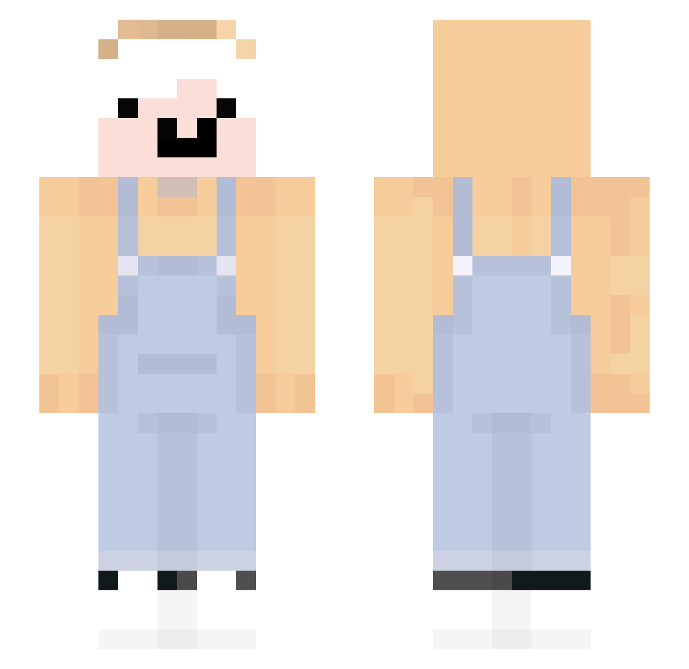 Topiyank Minecraft skin, front and back view