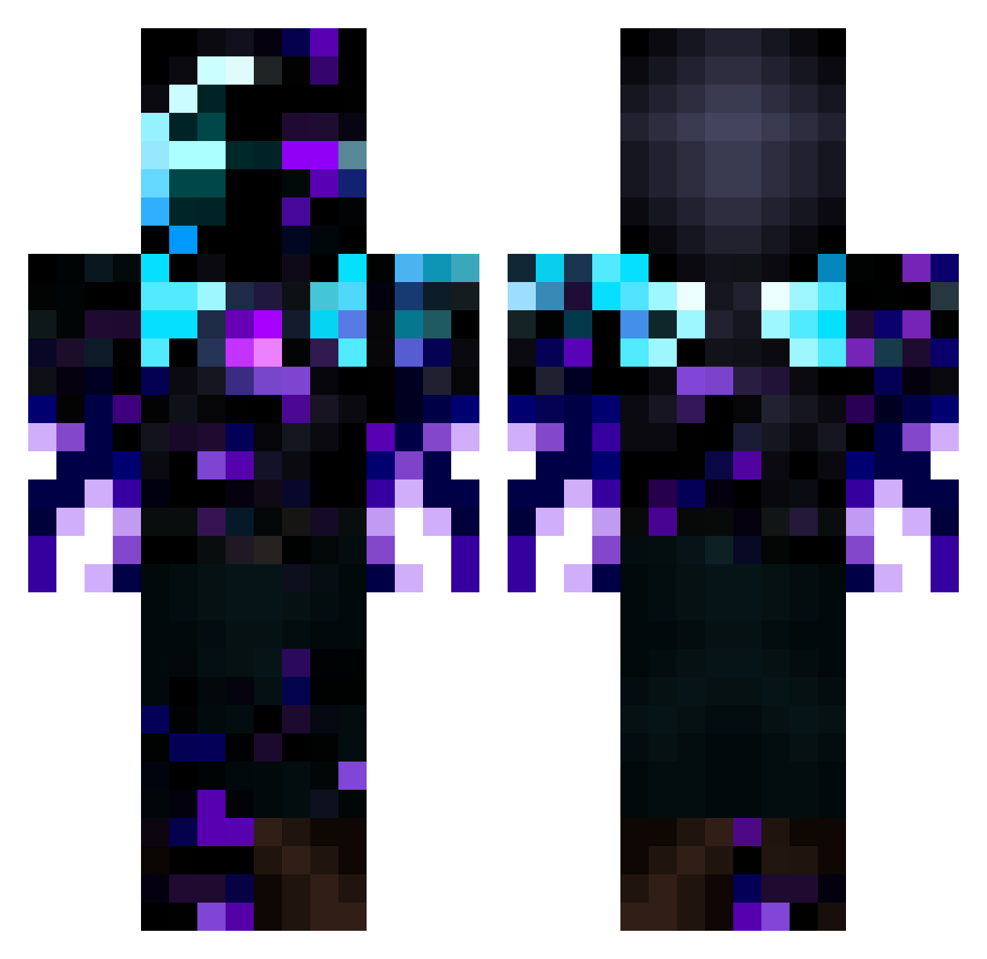 YNnut Minecraft skin, front and back view