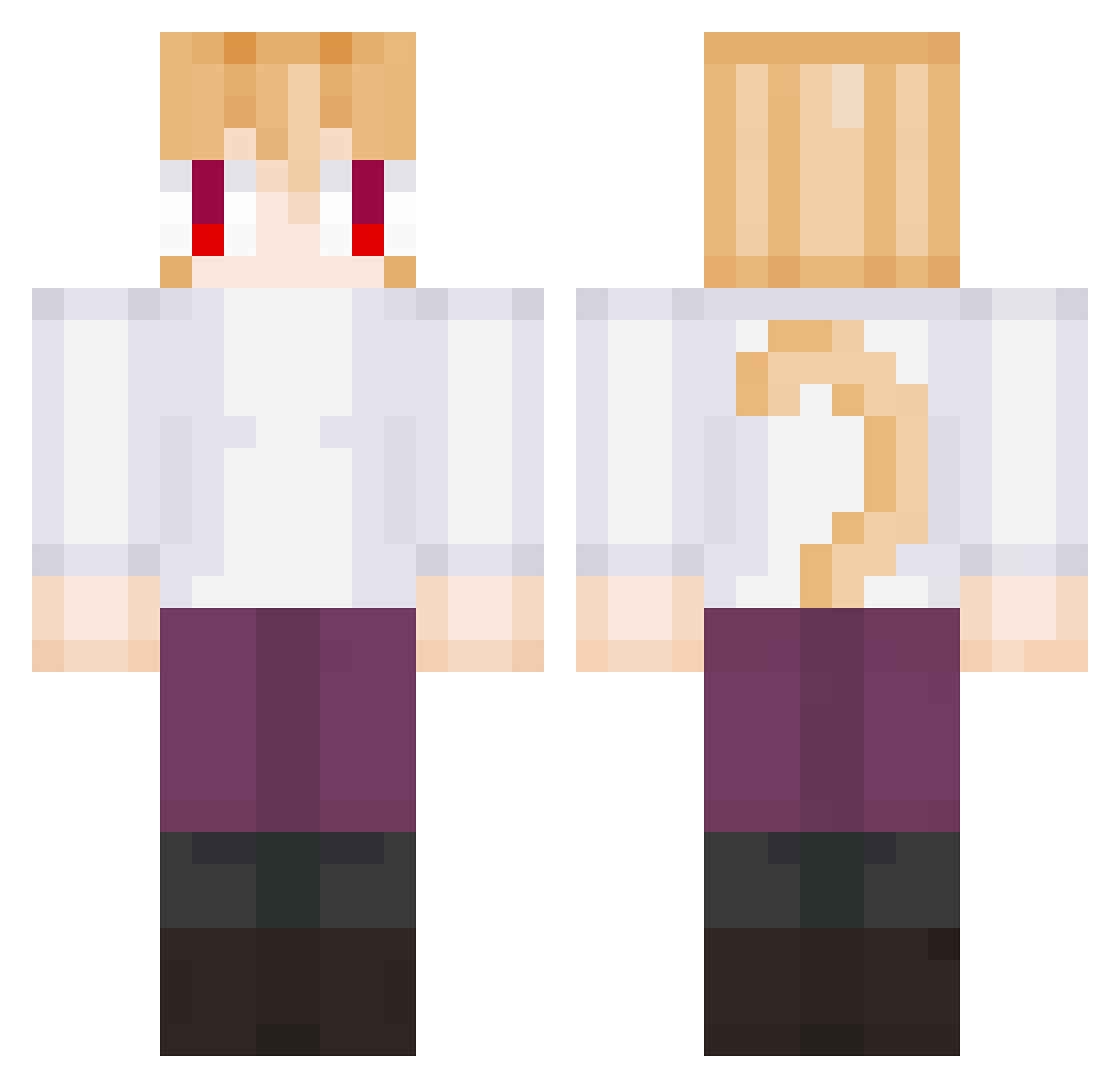 sudowuudo Minecraft skin, front and back view