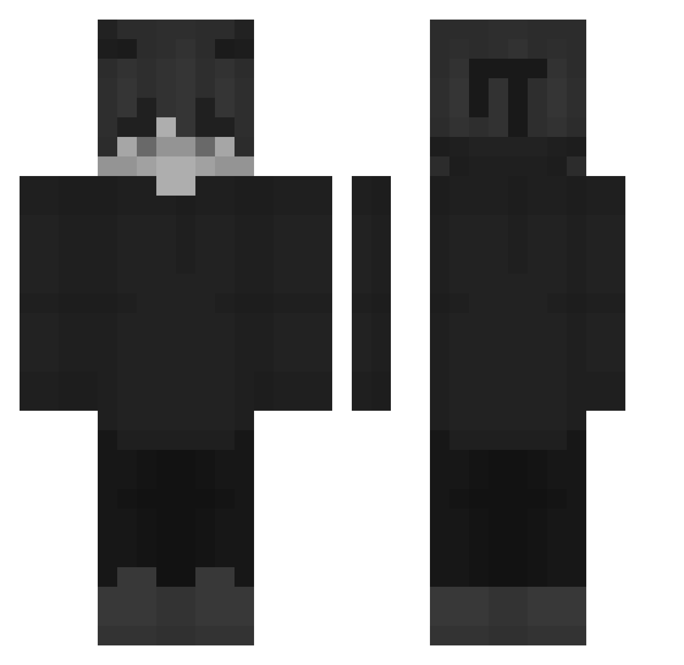 Zombezera Minecraft skin, front and back view