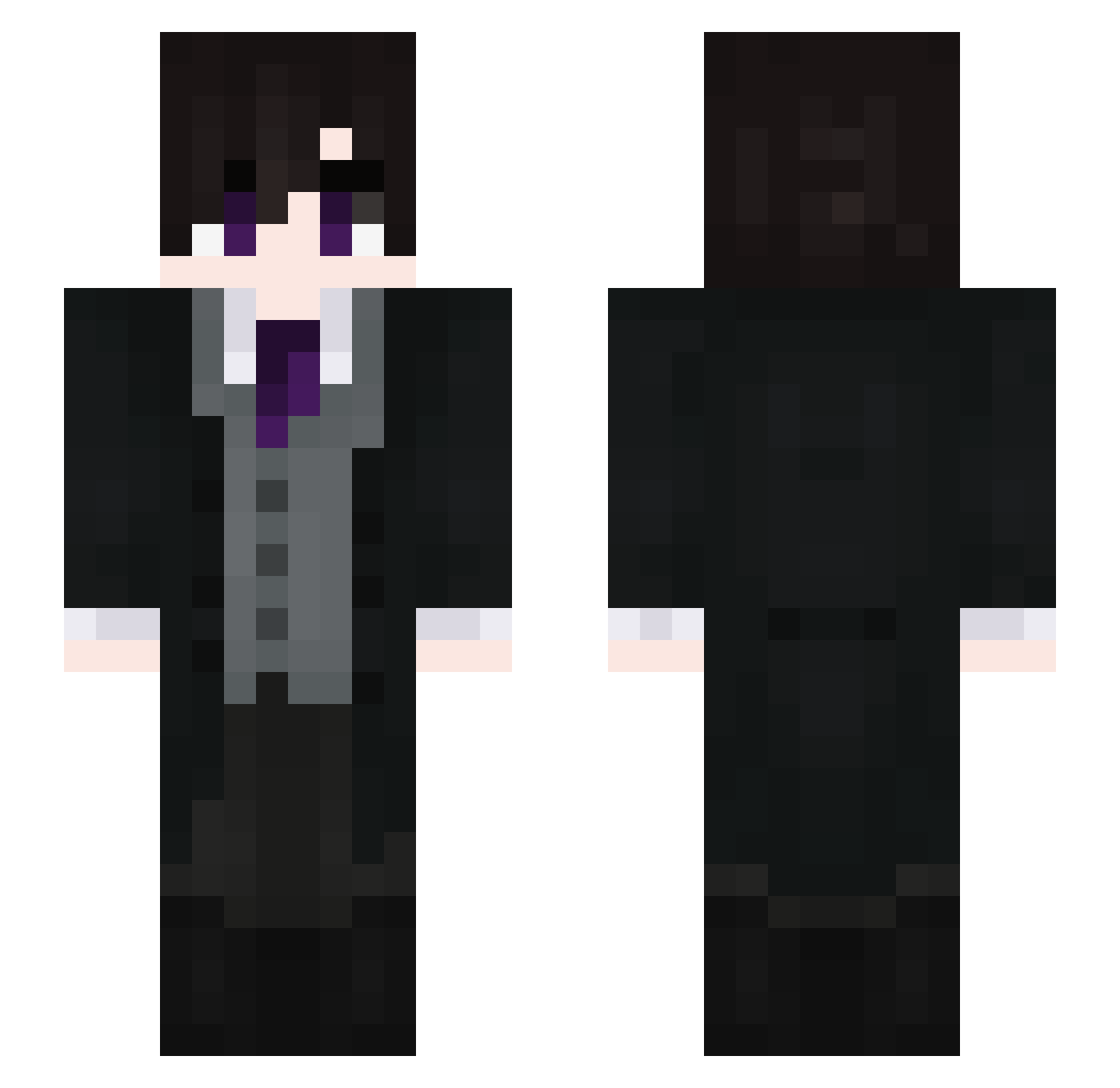 PiRecife Minecraft skin, front and back view