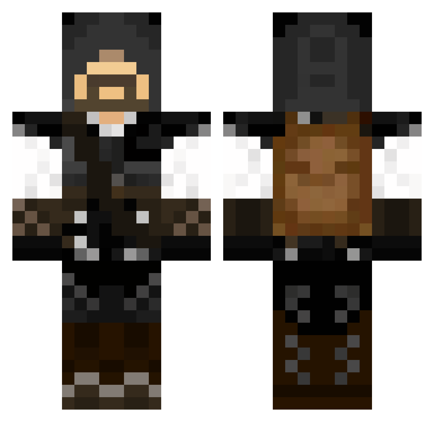 Unorthodoxy Minecraft skin, front and back view