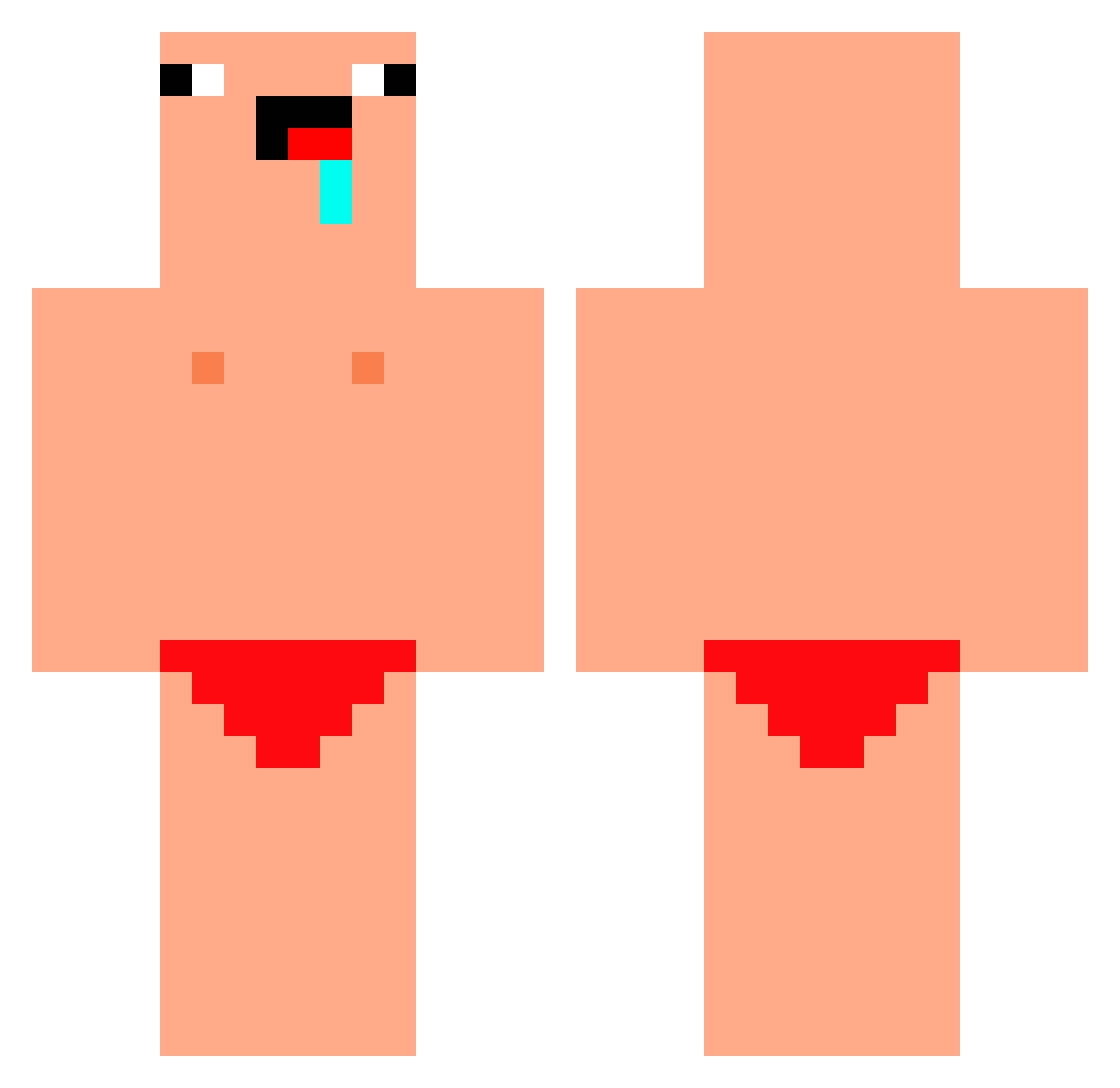 ExcuseMeButNo Minecraft skin, front and back view