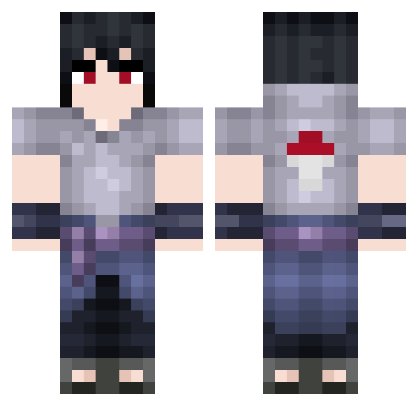 TheYoungYu Minecraft skin, front and back view