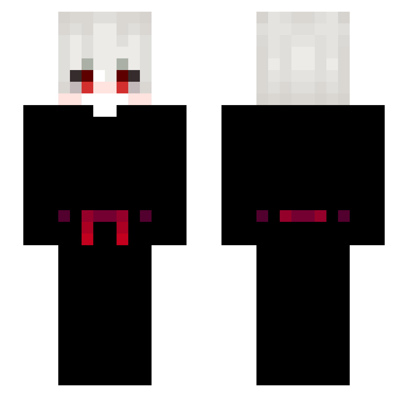 Yassooof Minecraft skin, front and back view