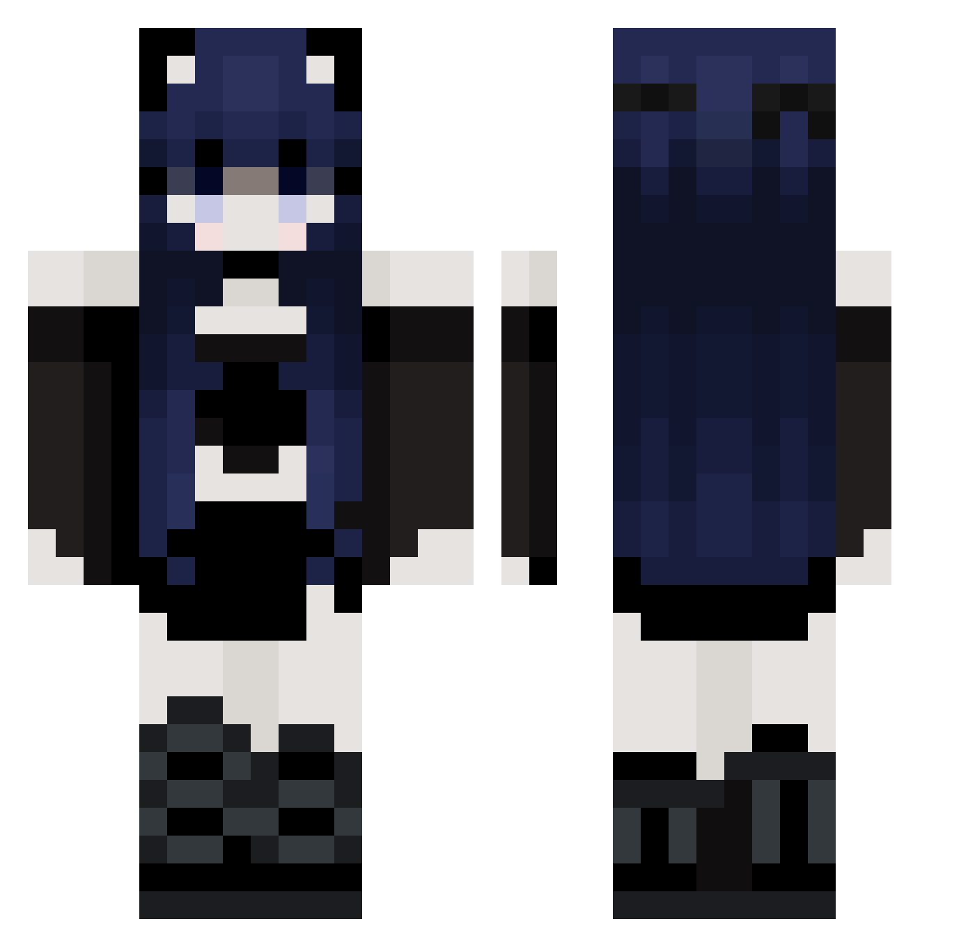 Uuhz01 Minecraft skin, front and back view