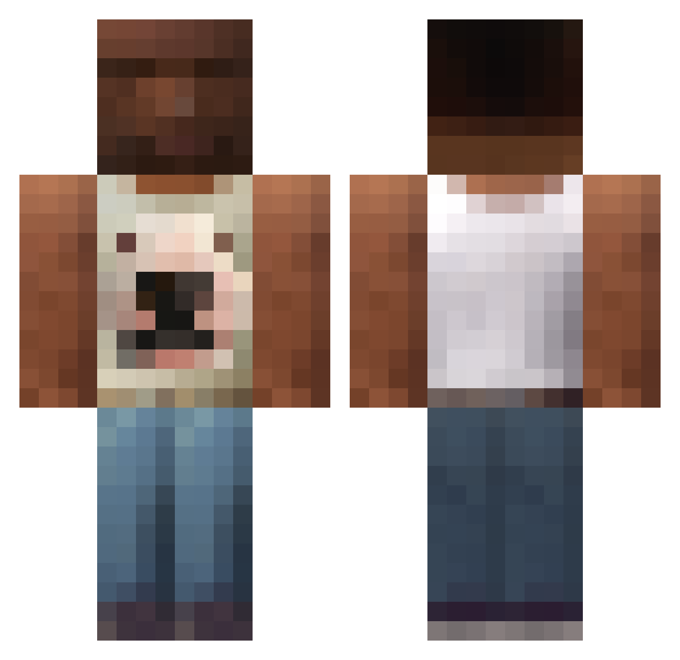 Blauberchen Minecraft skin, front and back view