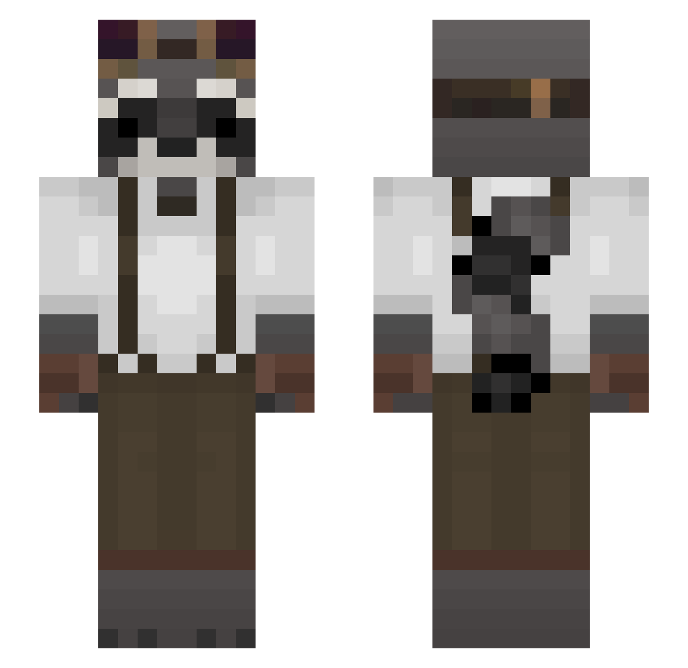 Nadgasel Minecraft skin, front and back view