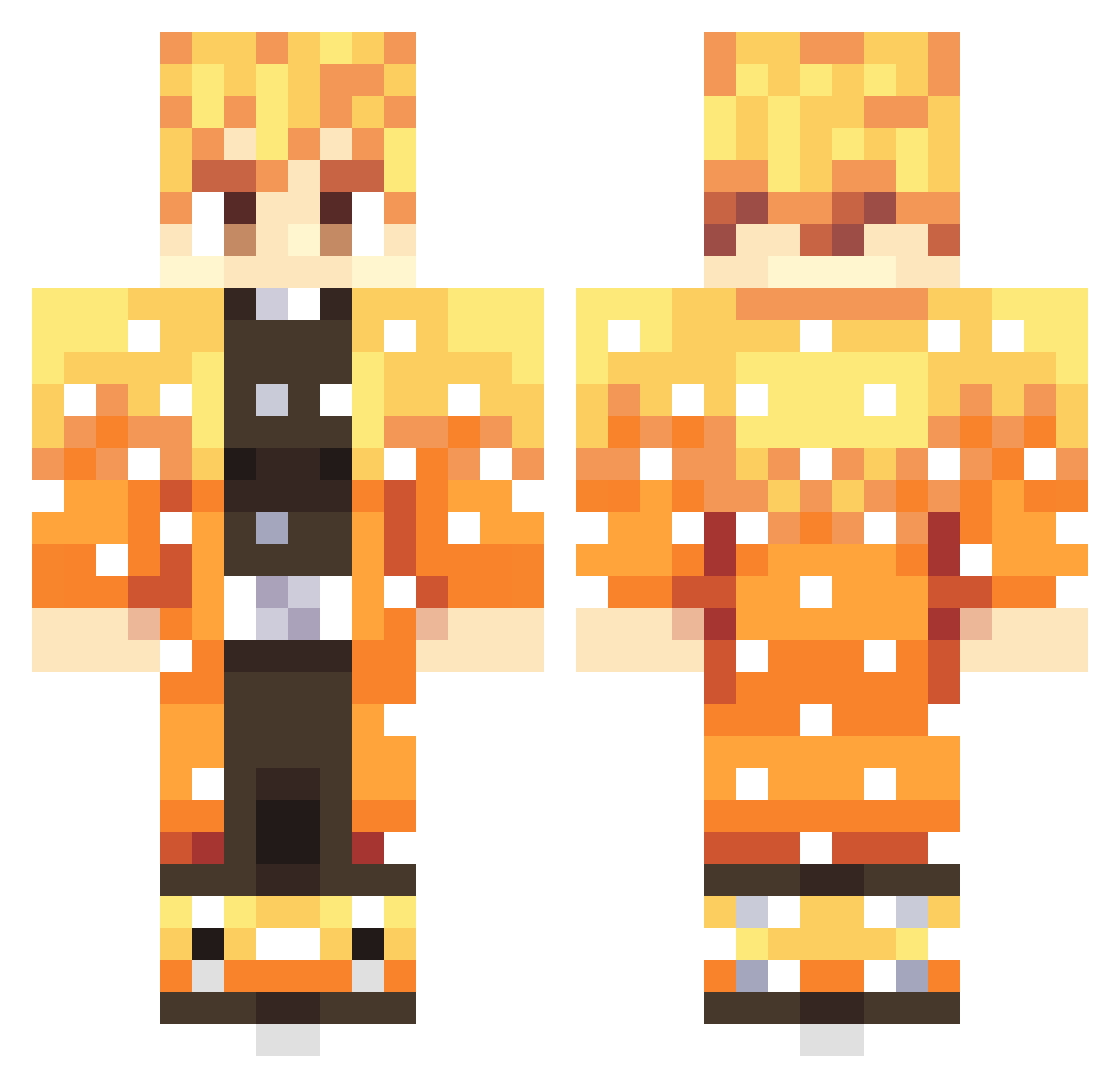 ThiccAdam Minecraft skin, front and back view