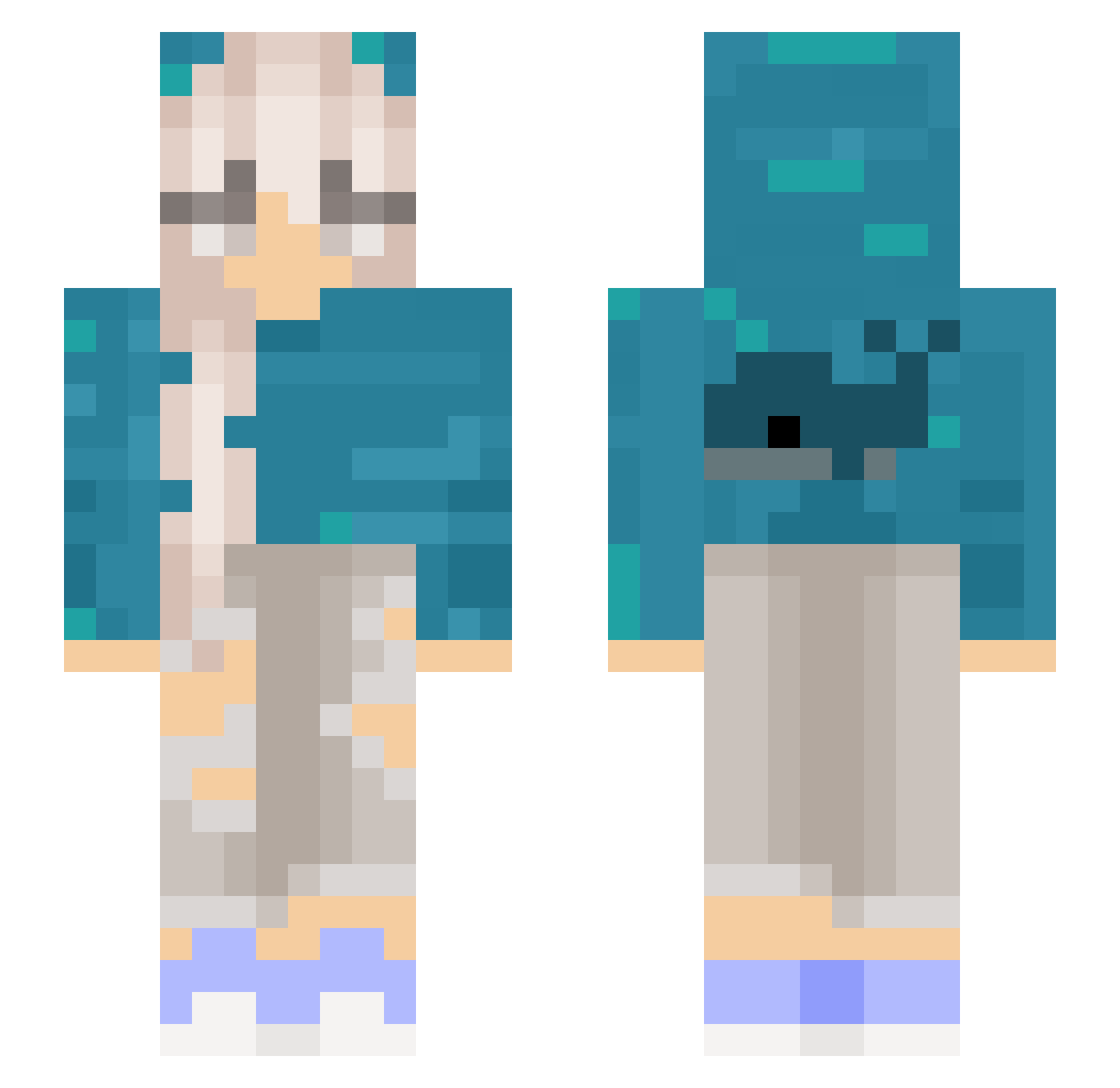 StrawberryMilk66 Minecraft skin, front and back view