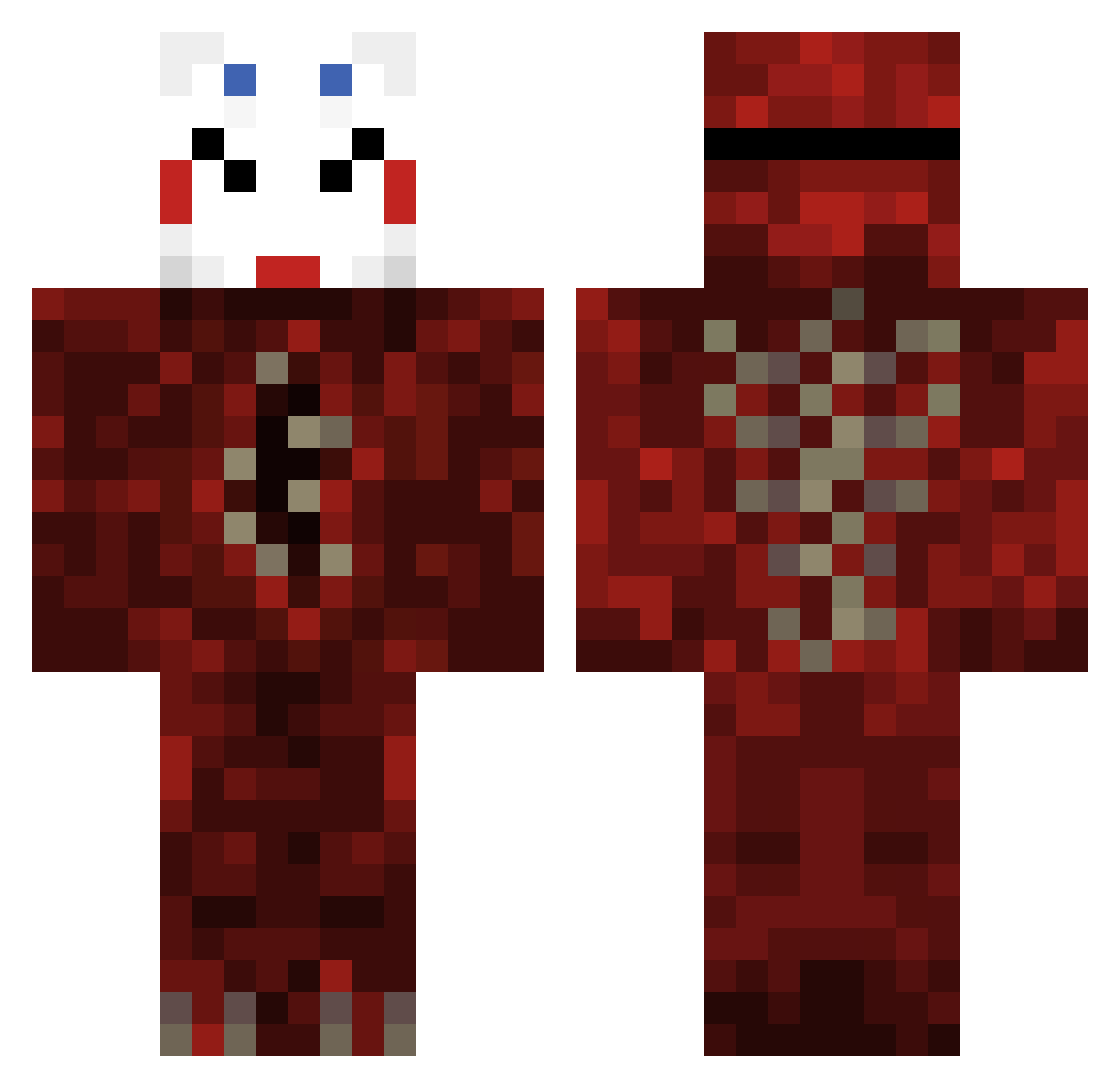 XCasmirX Minecraft skin, front and back view