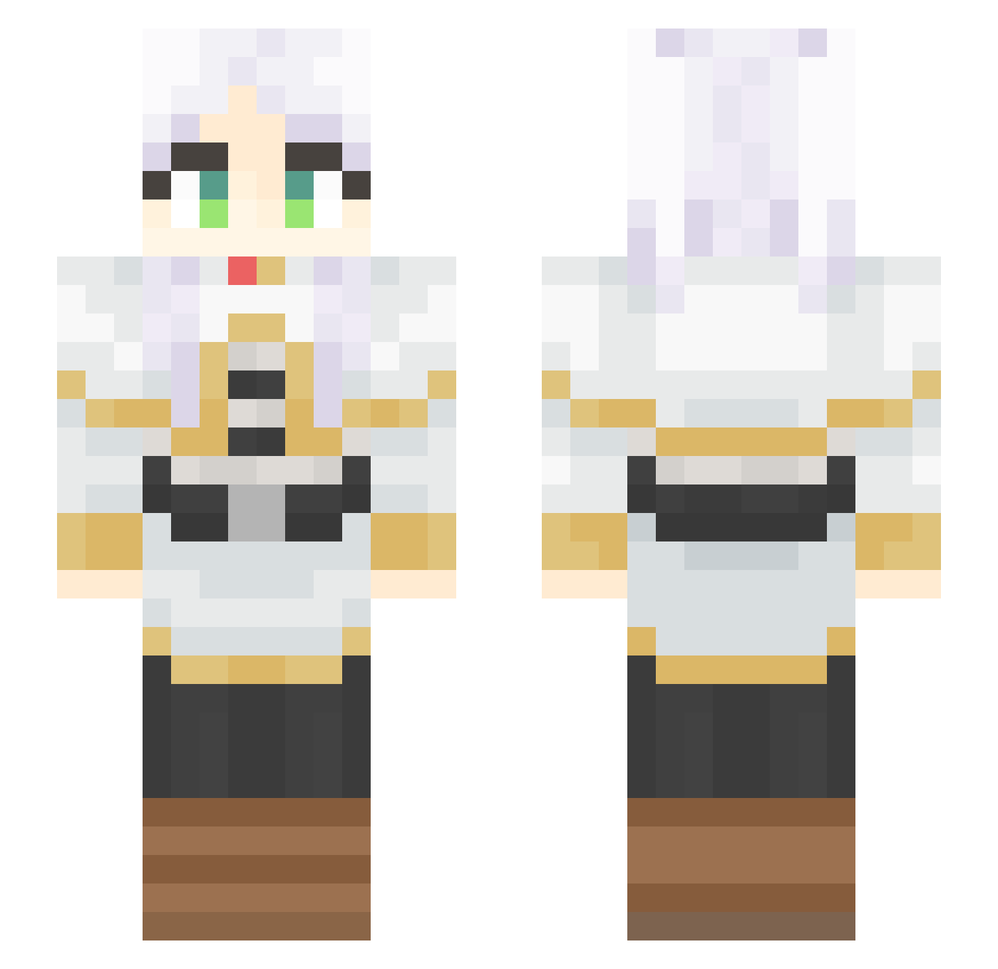 Porcionzon Minecraft skin, front and back view