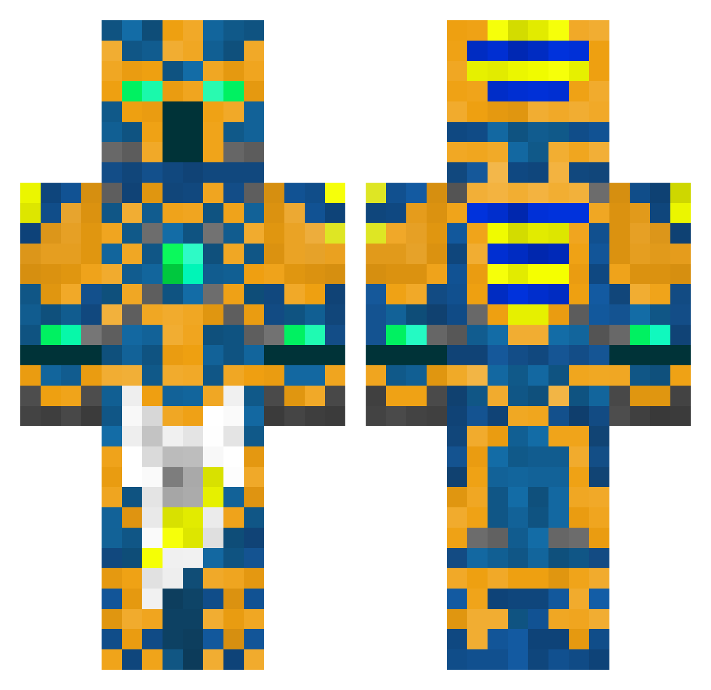 Player831 Minecraft skin, front and back view