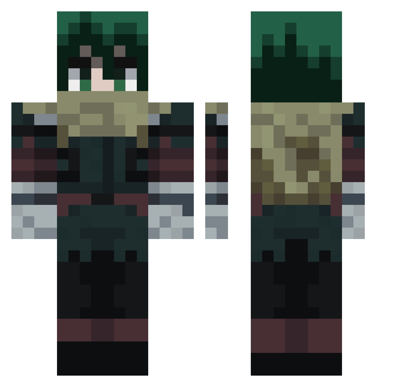 FaKKeit Minecraft skin, front and back view