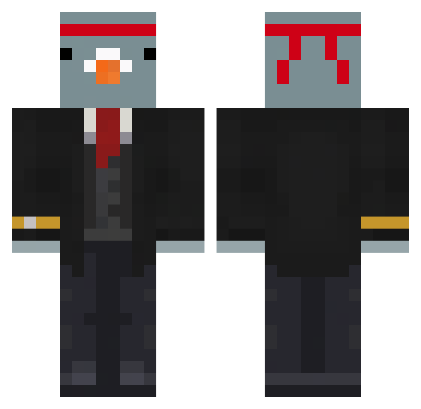 jscrpiogamer Minecraft skin, front and back view