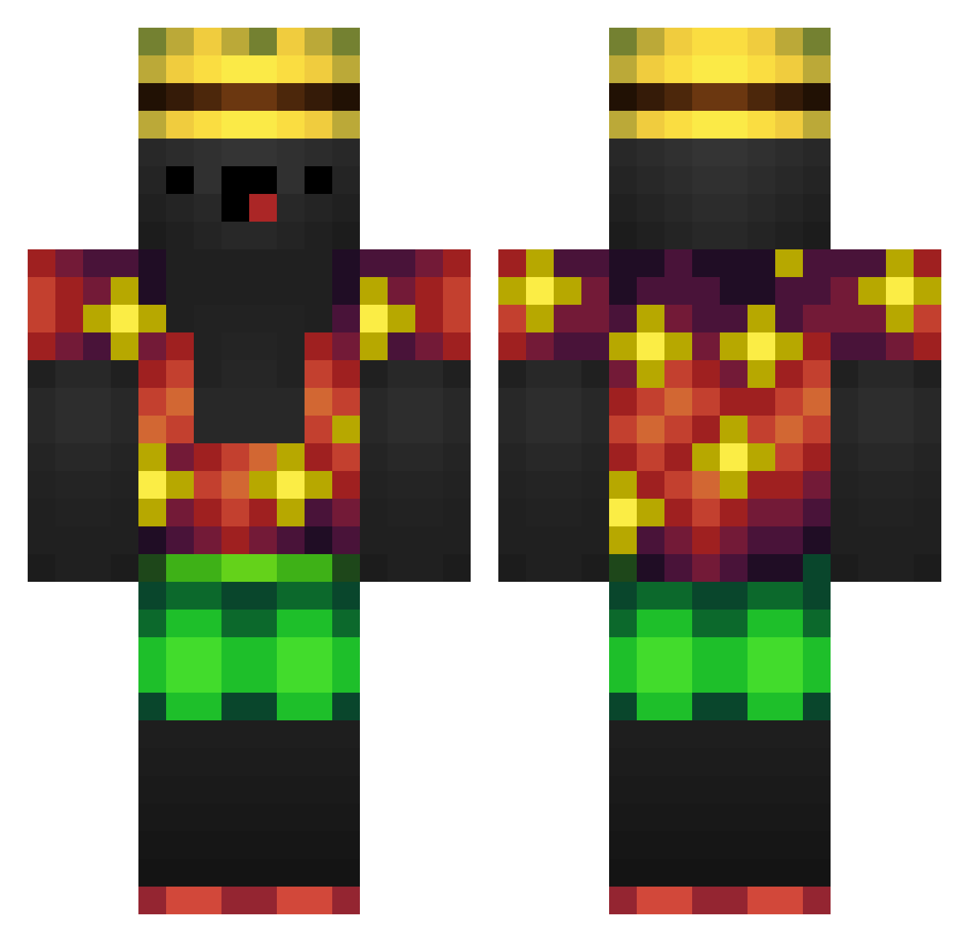 zzar Minecraft skin, front and back view