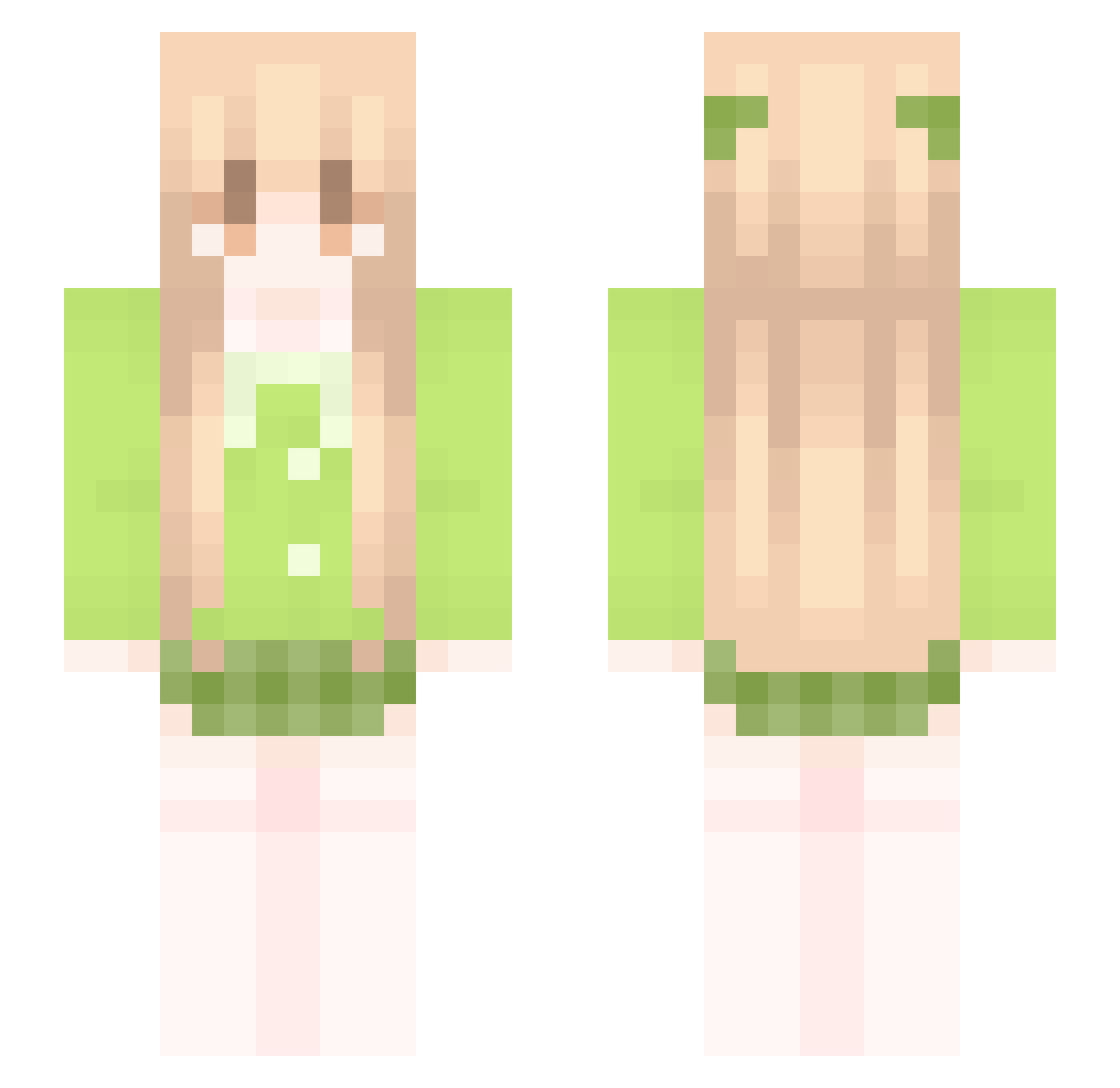 cjfwls Minecraft skin, front and back view