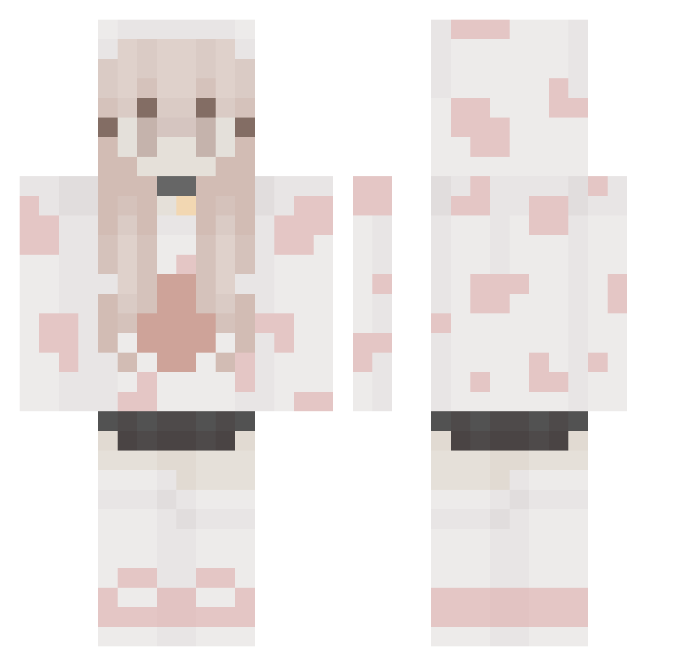 aveeae Minecraft skin, front and back view
