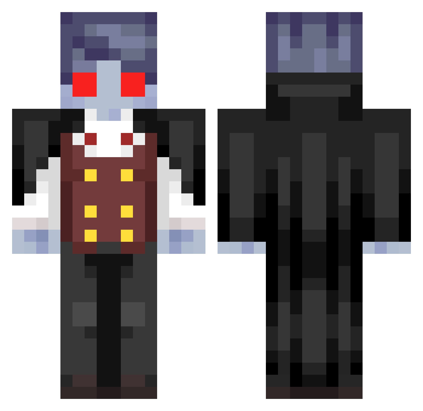 AzrathothVharnox Minecraft skin, front and back view