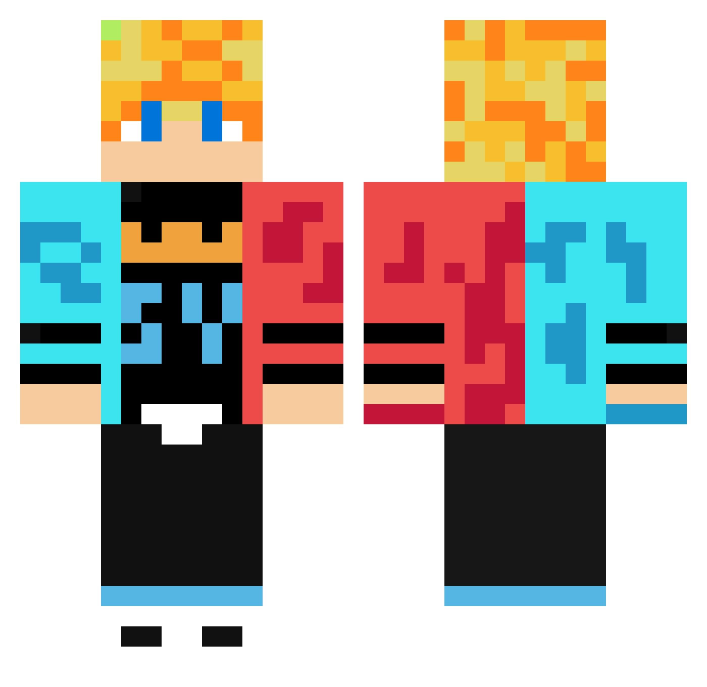Vexirion_ Minecraft skin, front and back view