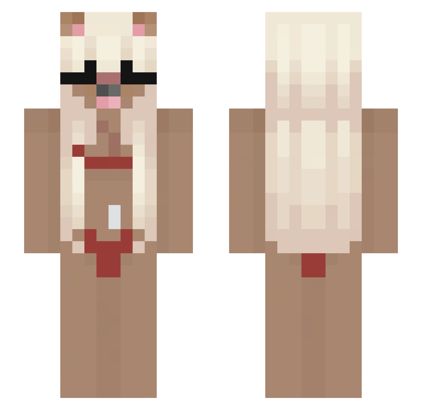 DruzzeyMC Minecraft skin, front and back view