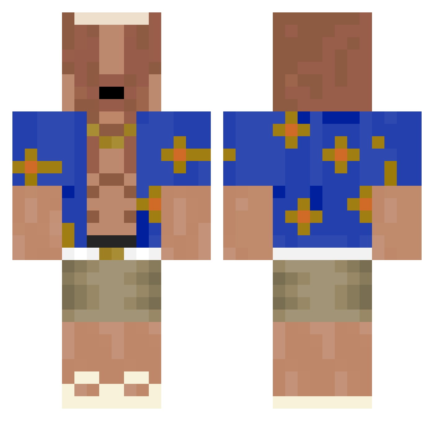 qqfk Minecraft skin, front and back view