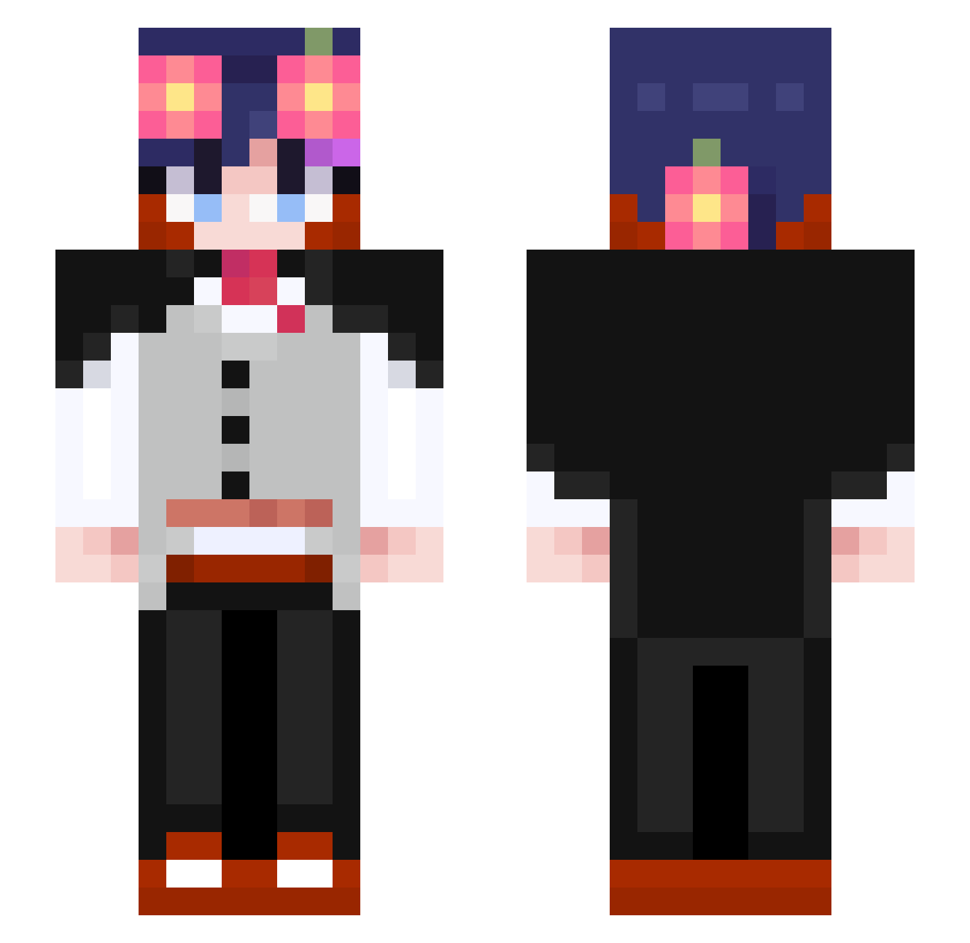 CPGYuri Minecraft skin, front and back view