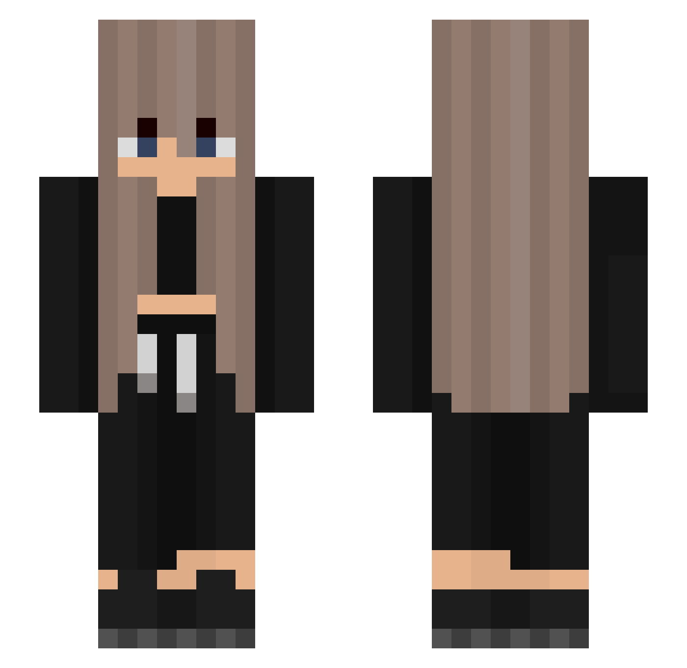 LUNAPC04 Minecraft skin, front and back view