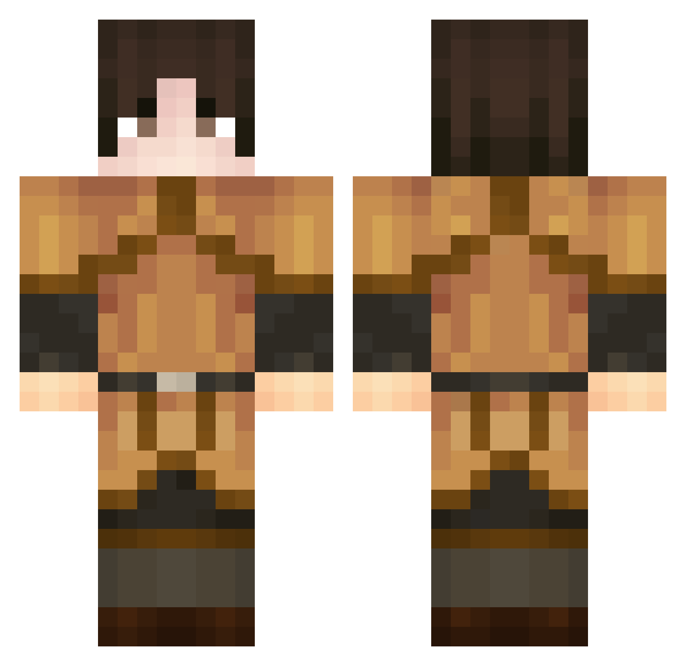 SokaEa Minecraft skin, front and back view