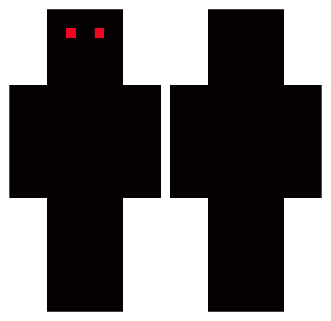 ELM0World Minecraft skin, front and back view