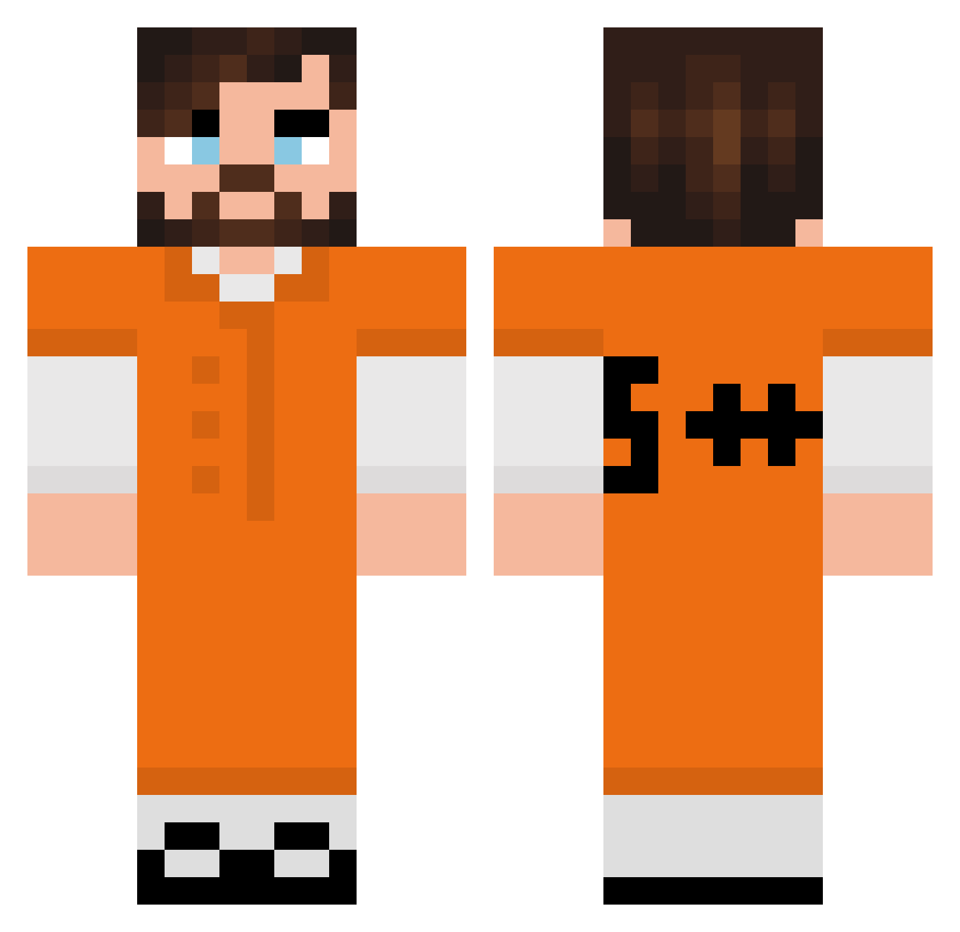 Hasgaard Minecraft skin, front and back view