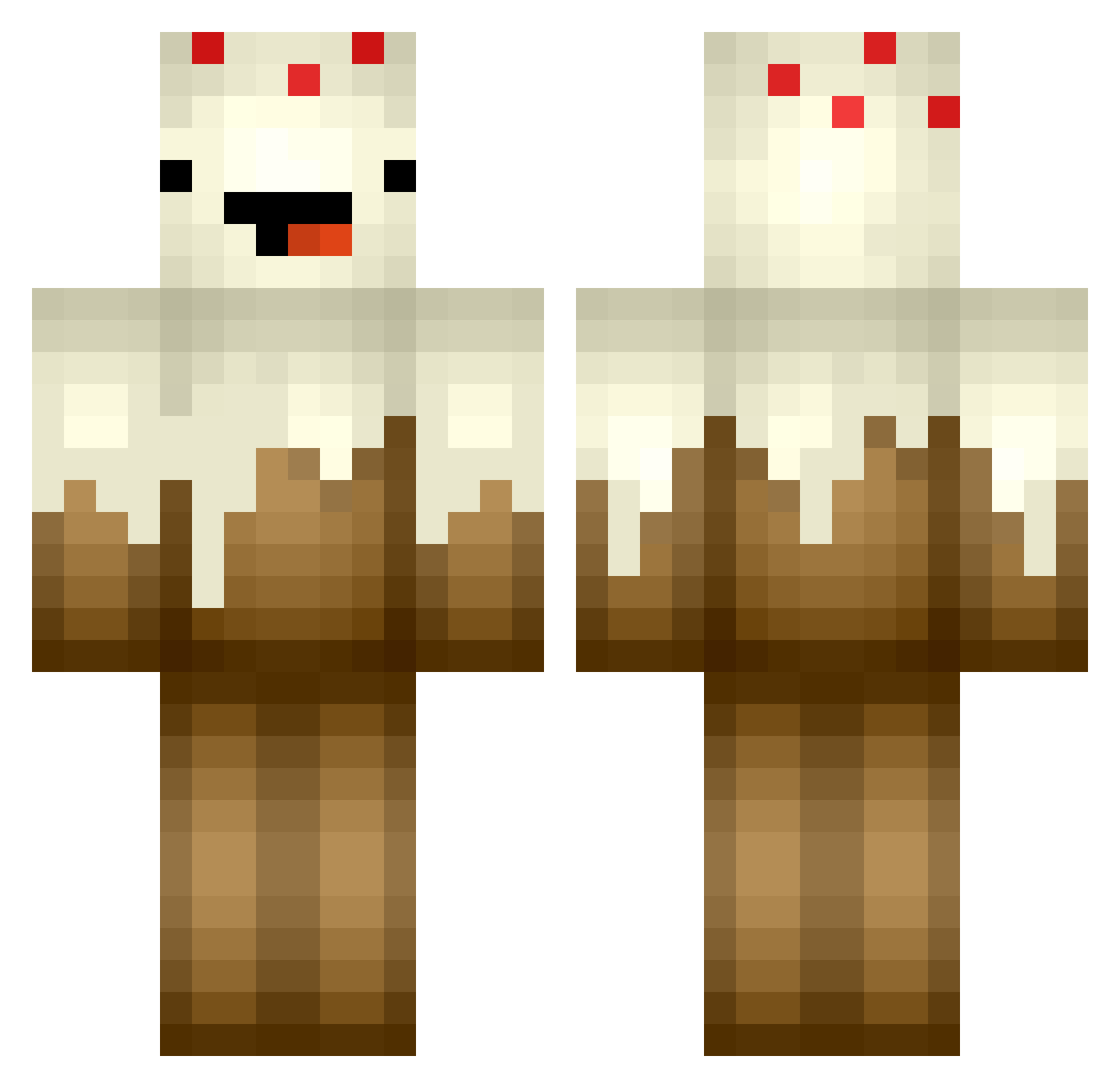 aftem Minecraft skin, front and back view