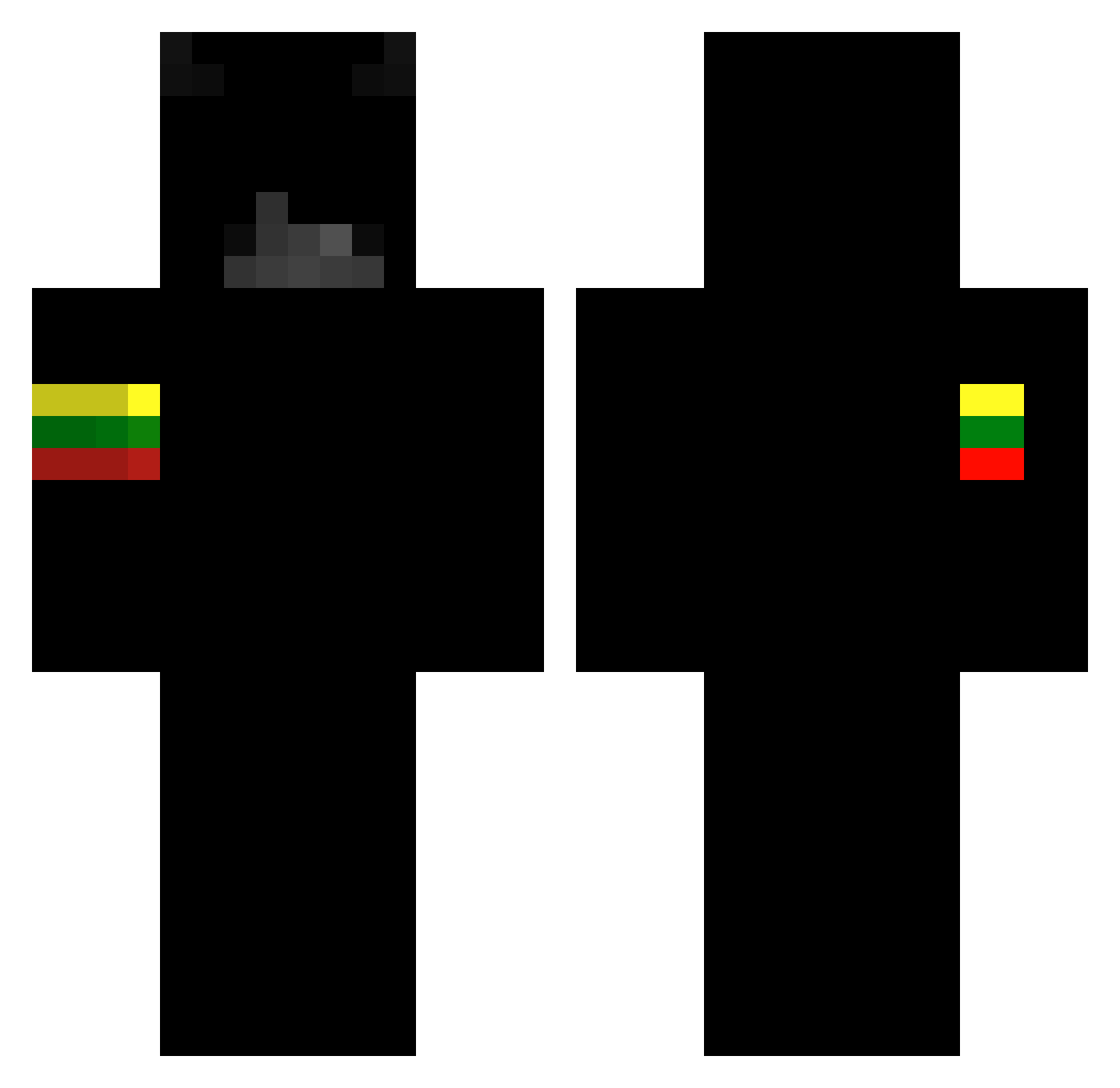 Ploffie_NL Minecraft skin, front and back view