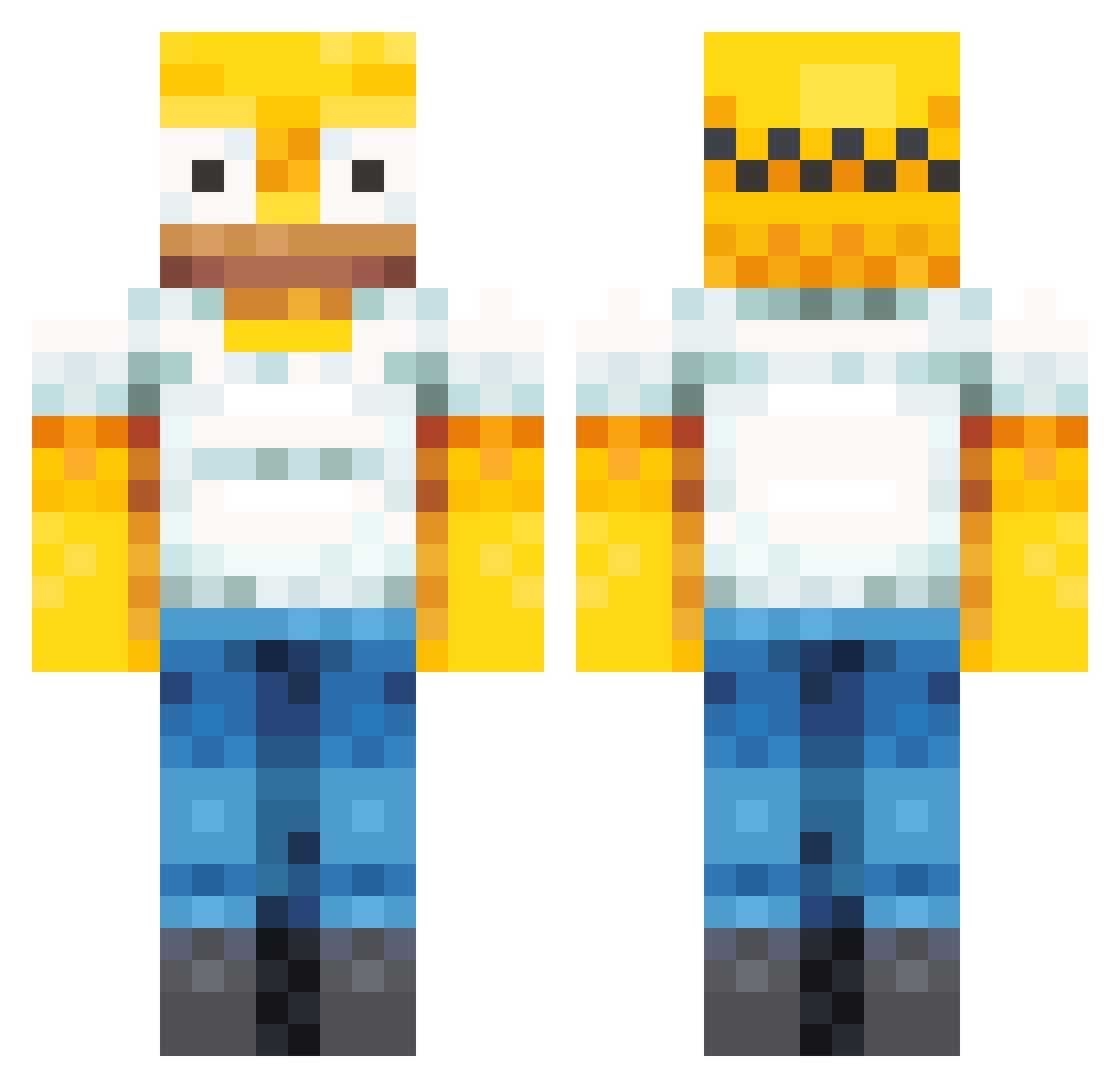8hlsr Minecraft skin, front and back view