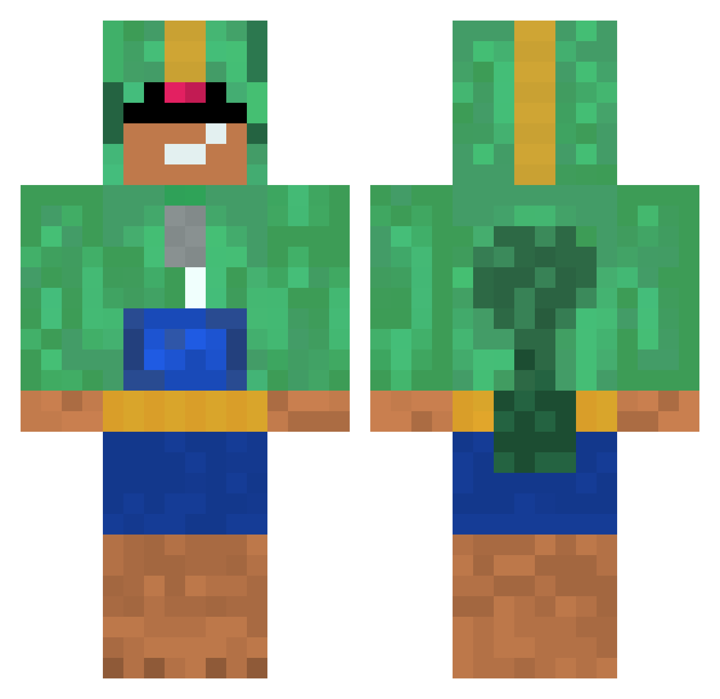doitpls Minecraft skin, front and back view