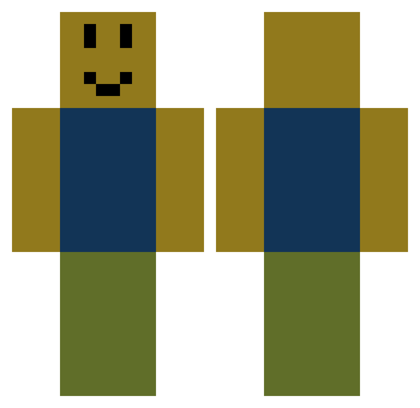 qreswa Minecraft skin, front and back view
