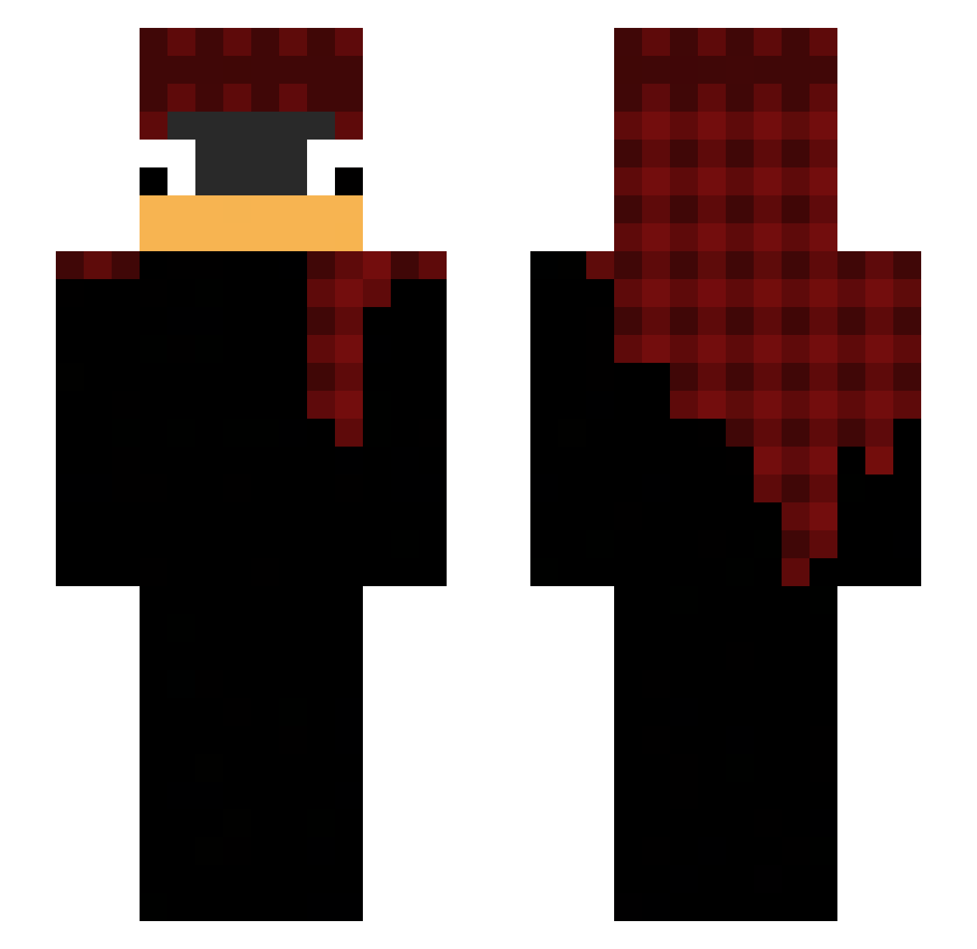 r00du Minecraft skin, front and back view
